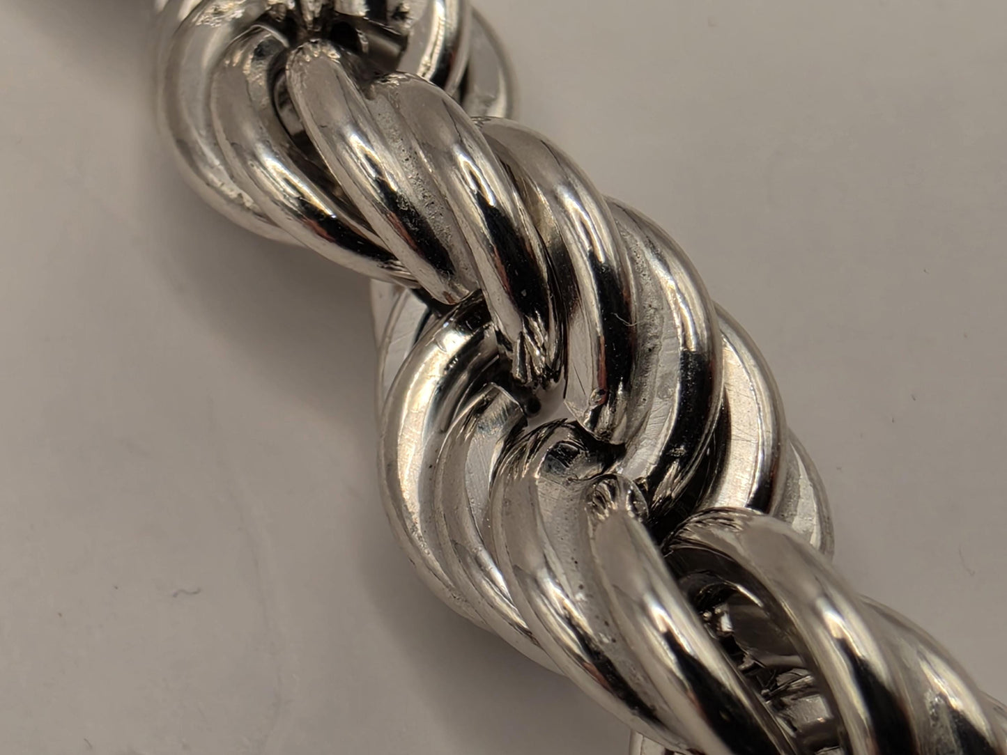 Heavy Sterling Silver Rope Chain Necklace 26 Inch 8mm 53.8 Grams Twisted Men's Unisex Statement Jewelry Gift