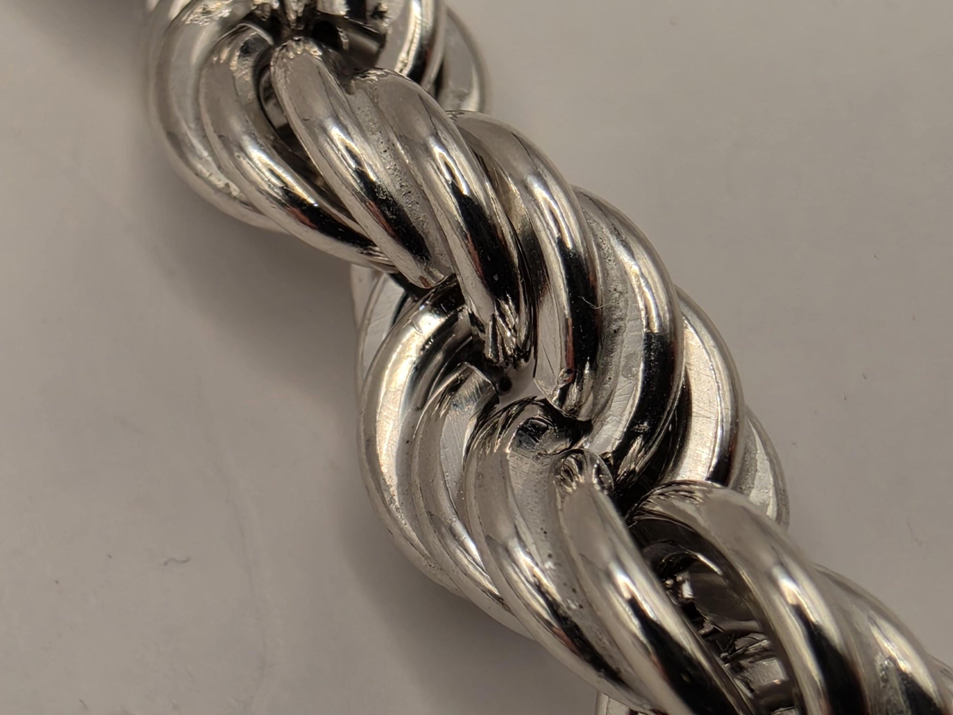Heavy Sterling Silver Rope Chain Necklace 26 Inch 8mm 53.8 Grams Twisted Men's Unisex Statement Jewelry Gift