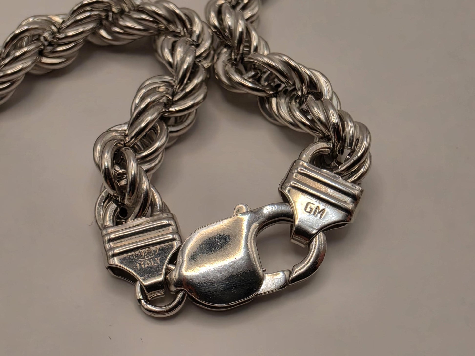 Heavy Sterling Silver Rope Chain Necklace 26 Inch 8mm 53.8 Grams Twisted Men's Unisex Statement Jewelry Gift