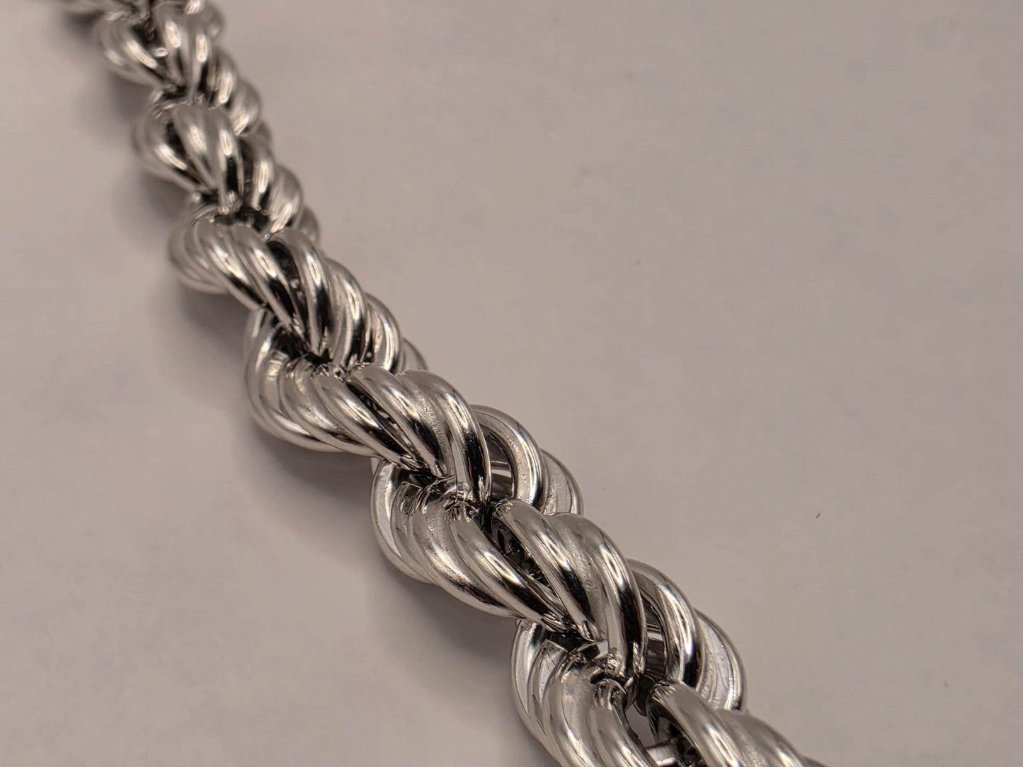 Sterling Silver Rope Chain Necklace 22 Inch 7.5mm 46.4 Grams Heavy Twisted Men's Unisex Statement Jewelry Gift