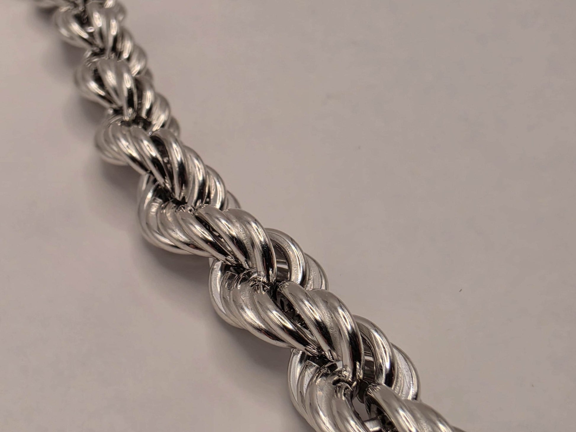 Sterling Silver Rope Chain Necklace 22 Inch 7.5mm 46.4 Grams Heavy Twisted Men's Unisex Statement Jewelry Gift