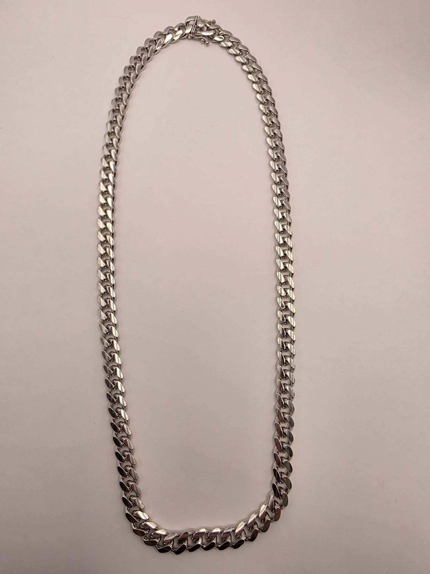 Heavy Sterling Silver Cuban Link Chain 22 Inch 8.3mm Mens 90 Grams Curb Necklace Box Clasp Statement Jewelry Gift