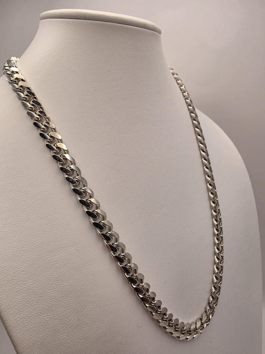 Heavy Sterling Silver Cuban Link Chain 22 Inch 8.3mm Mens 90 Grams Curb Necklace Box Clasp Statement Jewelry Gift
