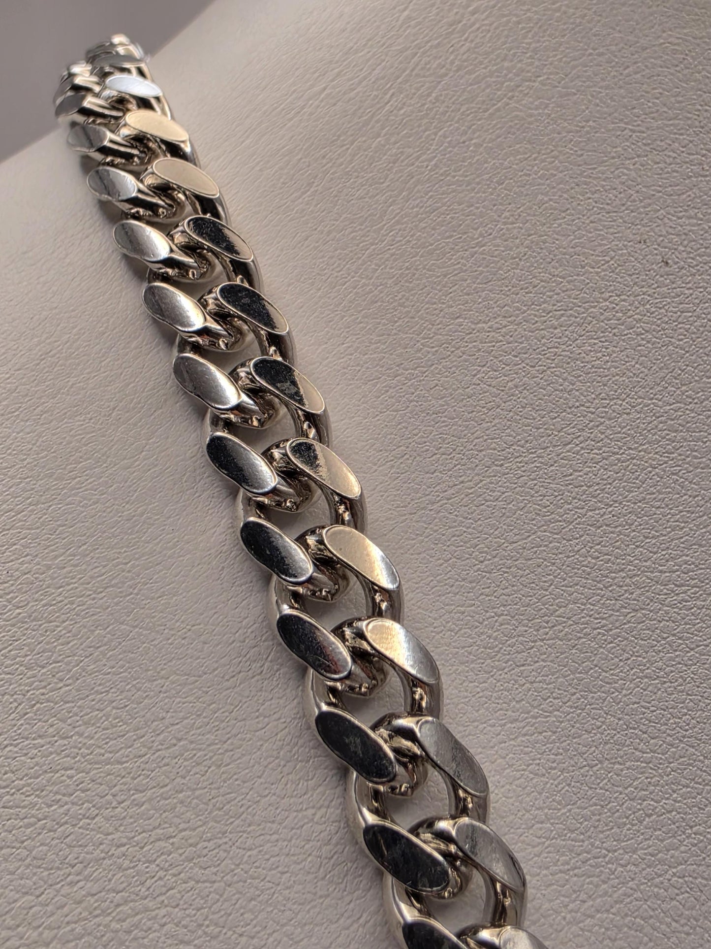 Heavy Sterling Silver Cuban Link Chain 22 Inch 8.3mm Mens 90 Grams Curb Necklace Box Clasp Statement Jewelry Gift