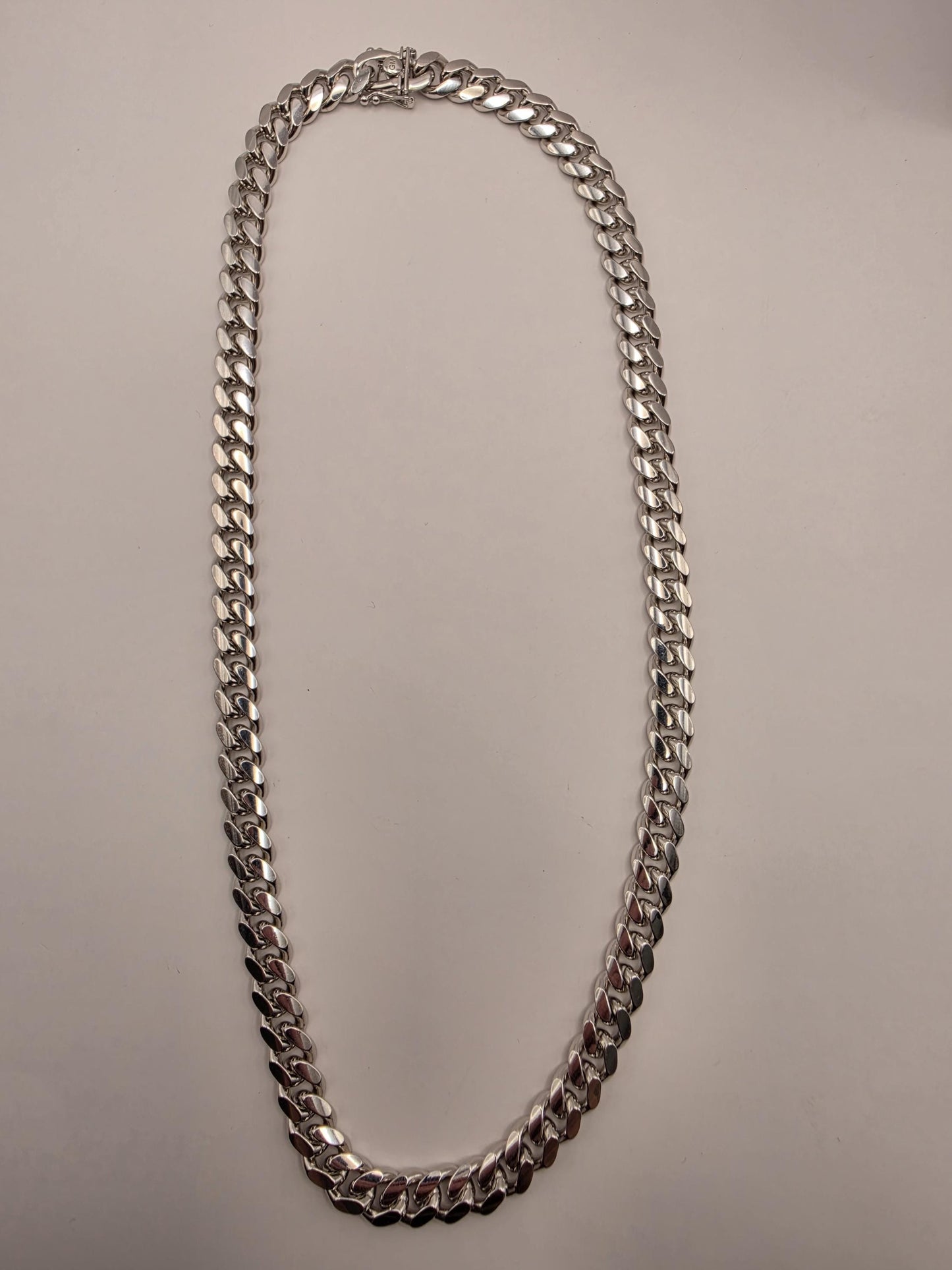 Heavy Sterling Silver Cuban Link Chain 22 Inch 9.5mm Mens 118.1 Grams Thick Curb Necklace Box Clasp Statement Gift
