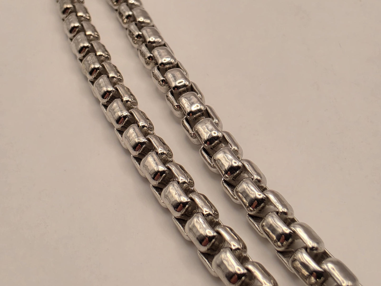 Sterling Silver Box Chain Necklace 22 Inch 4.5mm Mens Heavy Square Link 49.2 Grams Solid Look Unisex Jewelry Gift