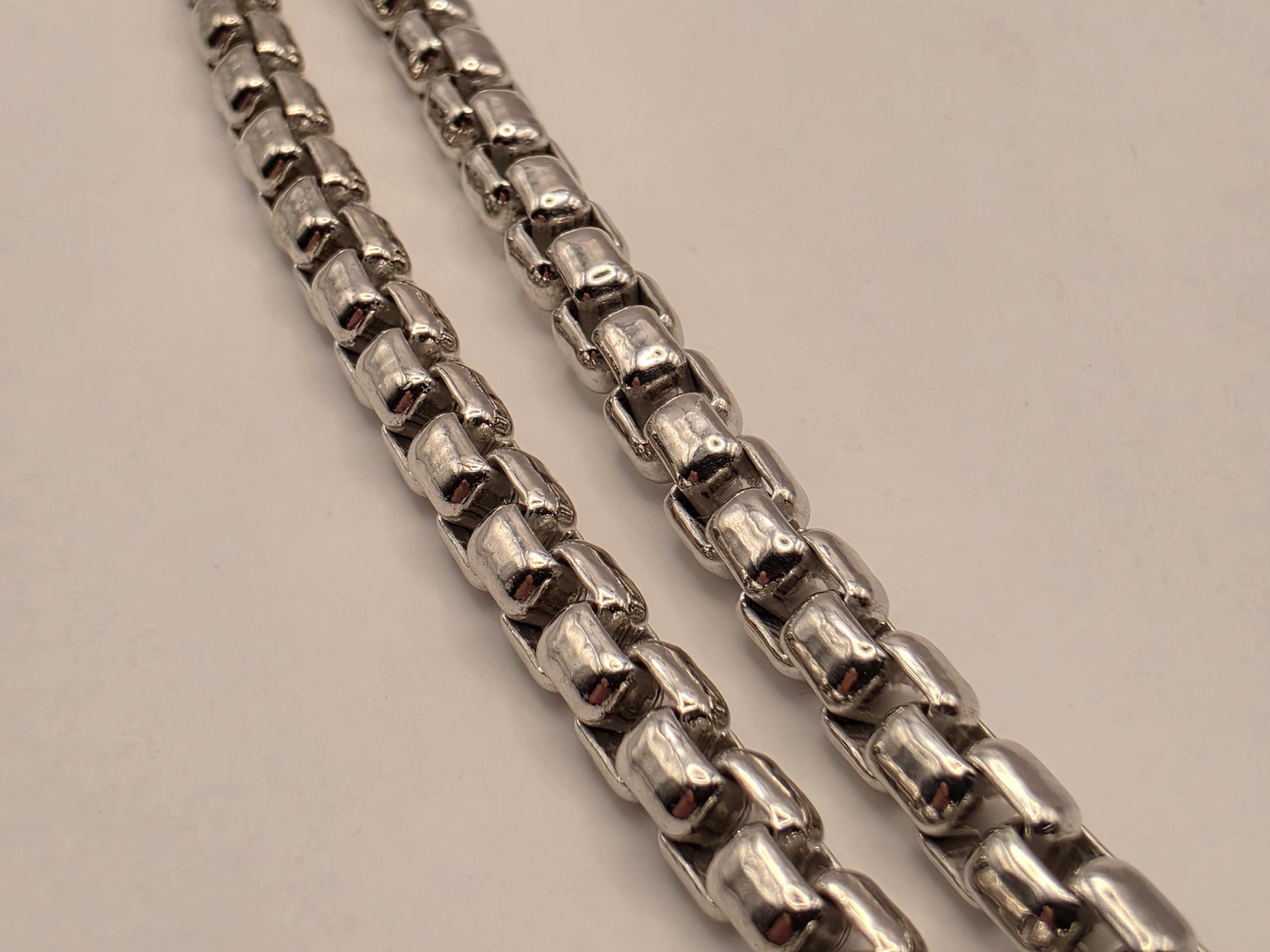 Sterling Silver Box Chain Necklace 22 Inch 4.5mm Mens Heavy Square Link 49.2 Grams Solid Look Unisex Jewelry Gift