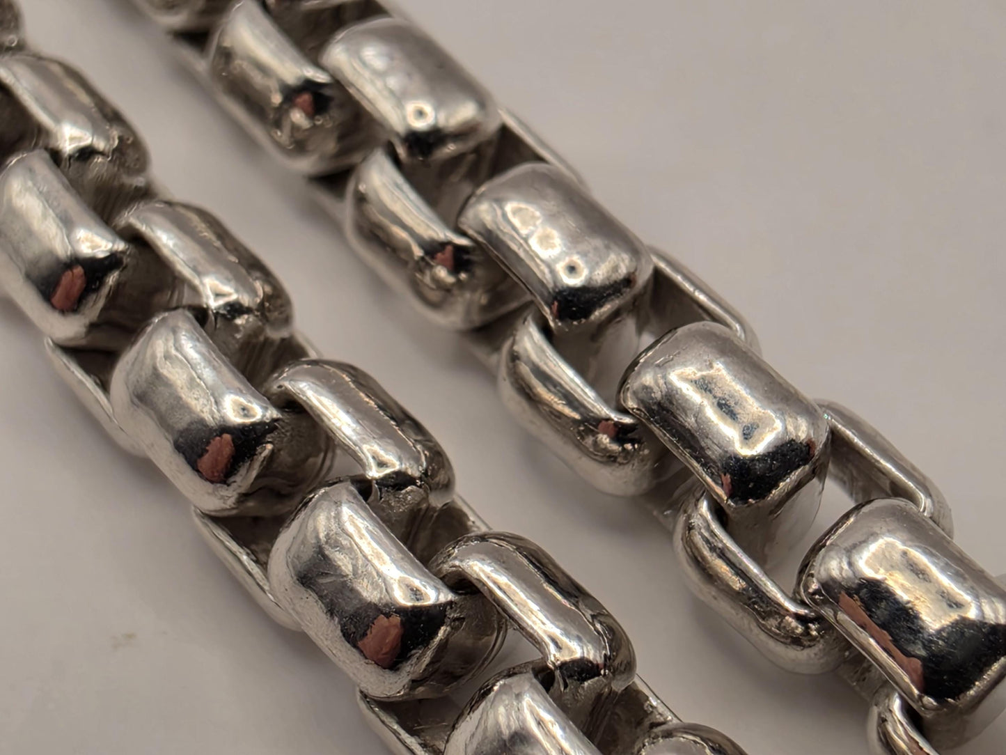 Sterling Silver Box Chain Necklace 22 Inch 4.5mm Mens Heavy Square Link 49.2 Grams Solid Look Unisex Jewelry Gift