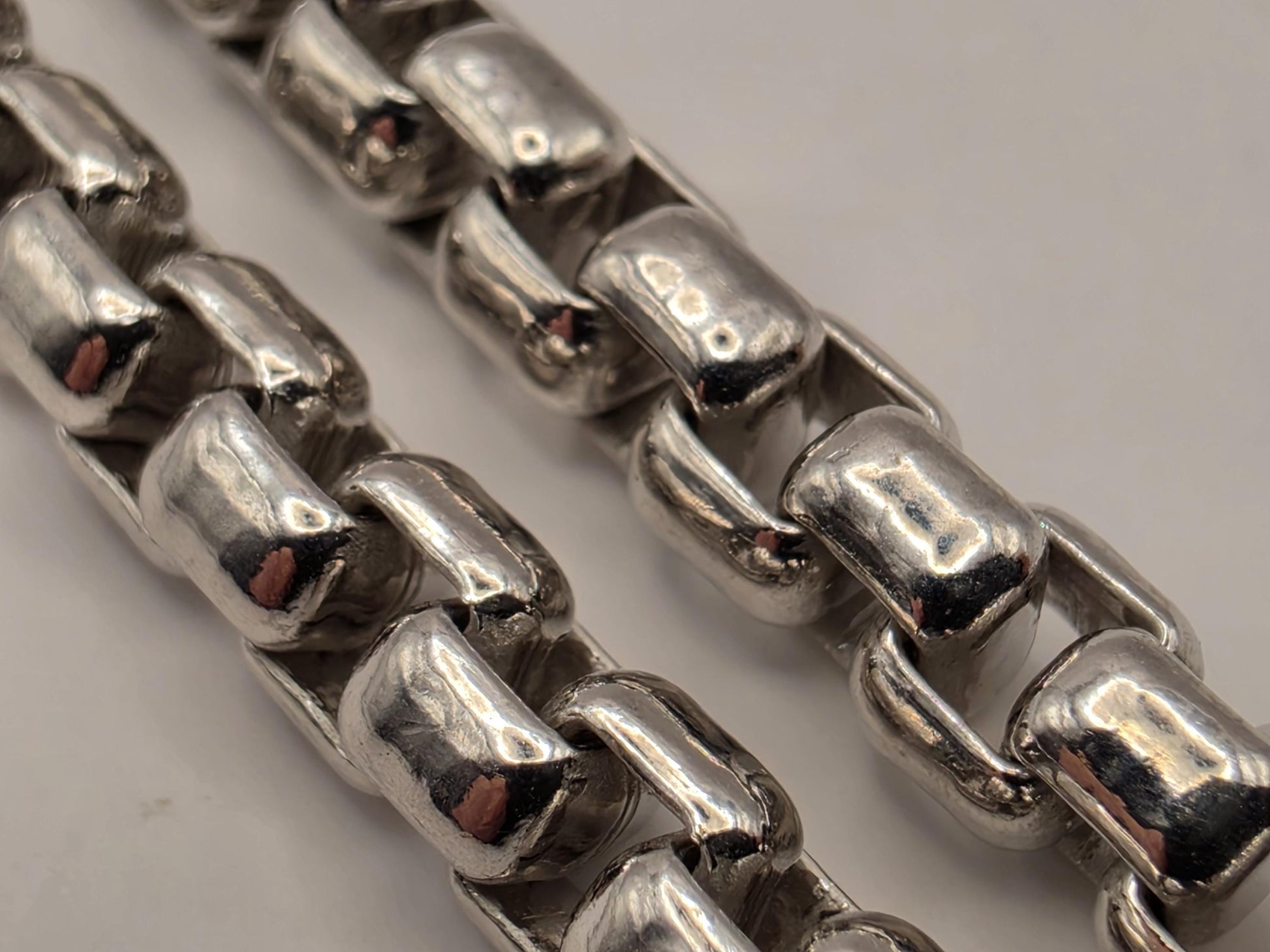 Sterling Silver Box Chain Necklace 22 Inch 4.5mm Mens Heavy Square Link 49.2 Grams Solid Look Unisex Jewelry Gift