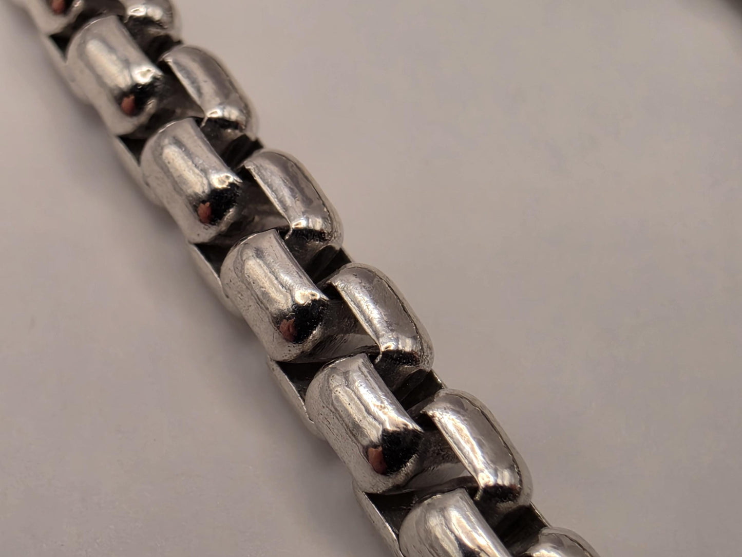 Sterling Silver Box Chain Necklace 20 Inch 3.55mm Mens Square Link 30.8 Grams Unisex Everyday Layering Jewelry Gift