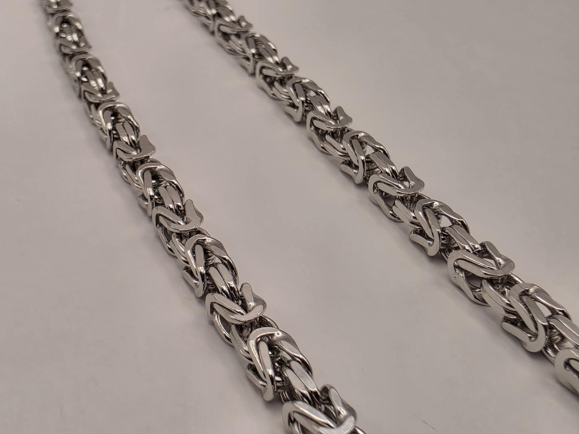 Sterling Silver Byzantine Chain Necklace 20 Inch 3.77mm Mens Woven Link 29.4 Grams Oxidized Unisex Jewelry Gift for Him