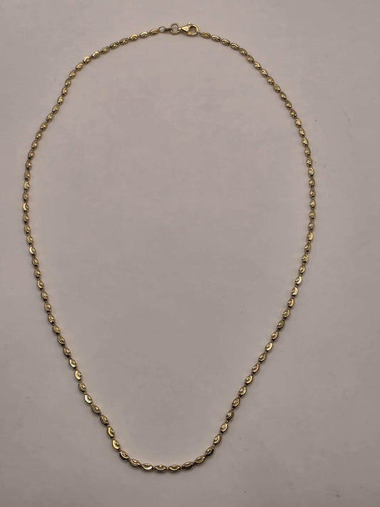 Gold Plated Sterling Silver Mariner Chain Necklace 18 Inch 2.2mm 6.2 Grams Delicate Unisex Everyday Jewelry
