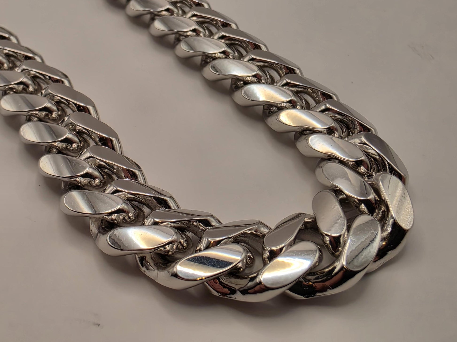 Massive Solid Sterling Silver Miami Cuban Link Chain 20 Inch 12mm 166.7 Grams Heavy Mens Statement Necklace