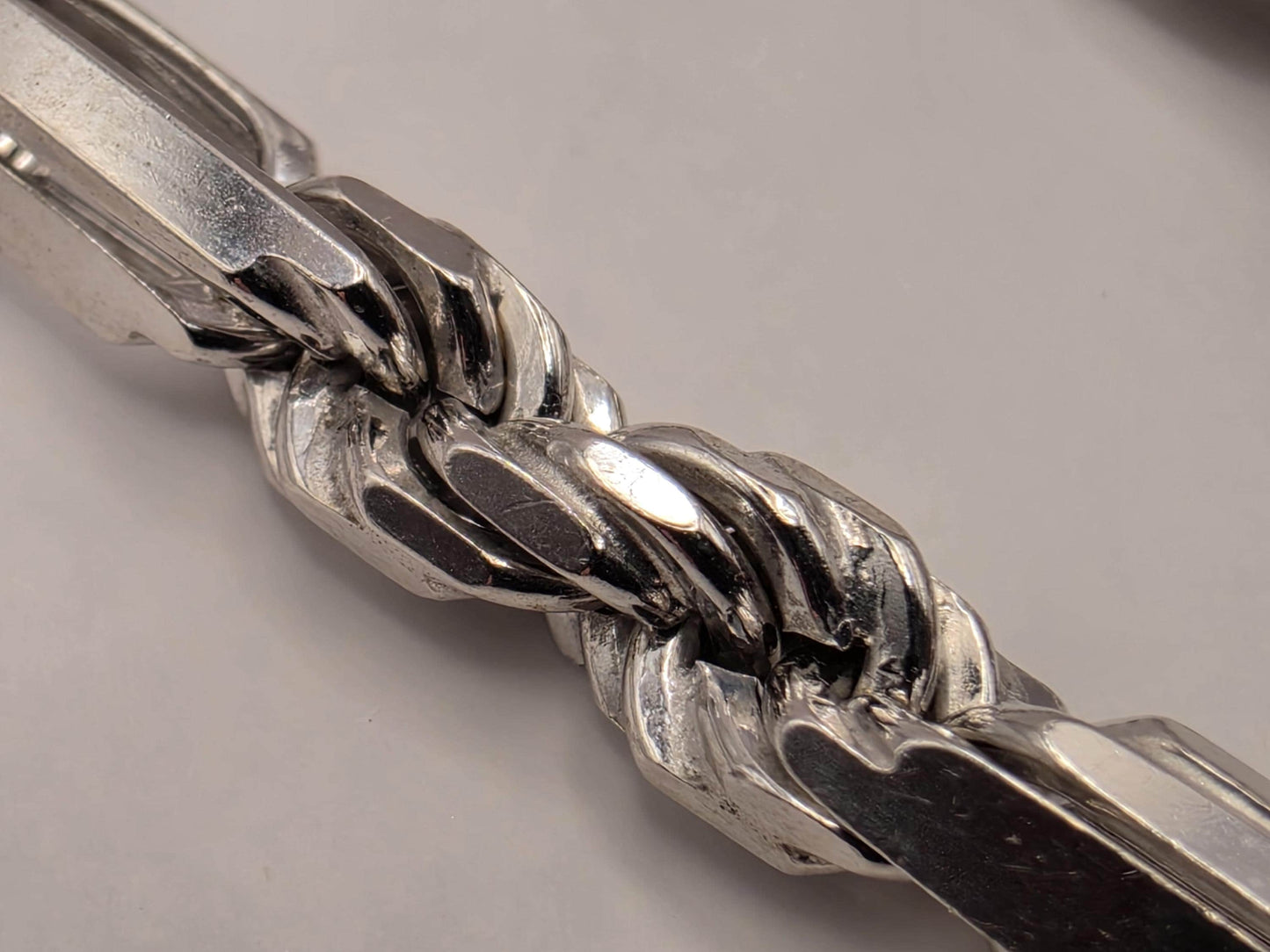 Sterling Silver Byzantine Bar Link Chain Necklace 22 Inch 5.15mm 45.6 Grams Mens Unisex Statement Jewelry