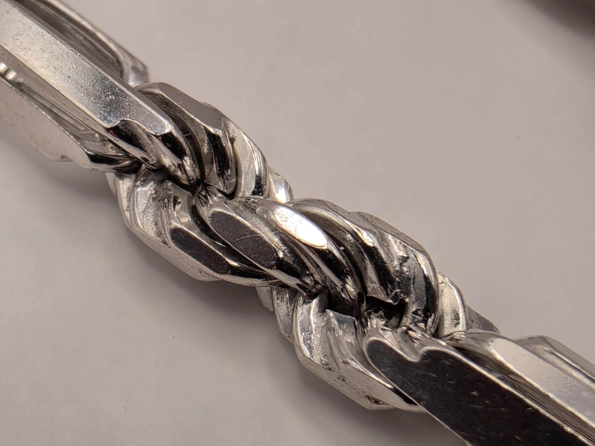 Sterling Silver Byzantine Bar Link Chain Necklace 22 Inch 5.15mm 45.6 Grams Mens Unisex Statement Jewelry