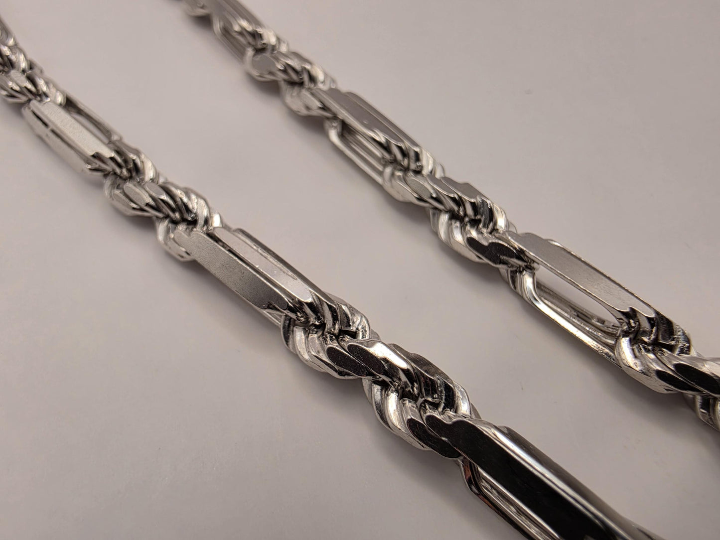 Sterling Silver Byzantine Bar Link Chain Necklace 22 Inch 5.15mm 45.6 Grams Mens Unisex Statement Jewelry