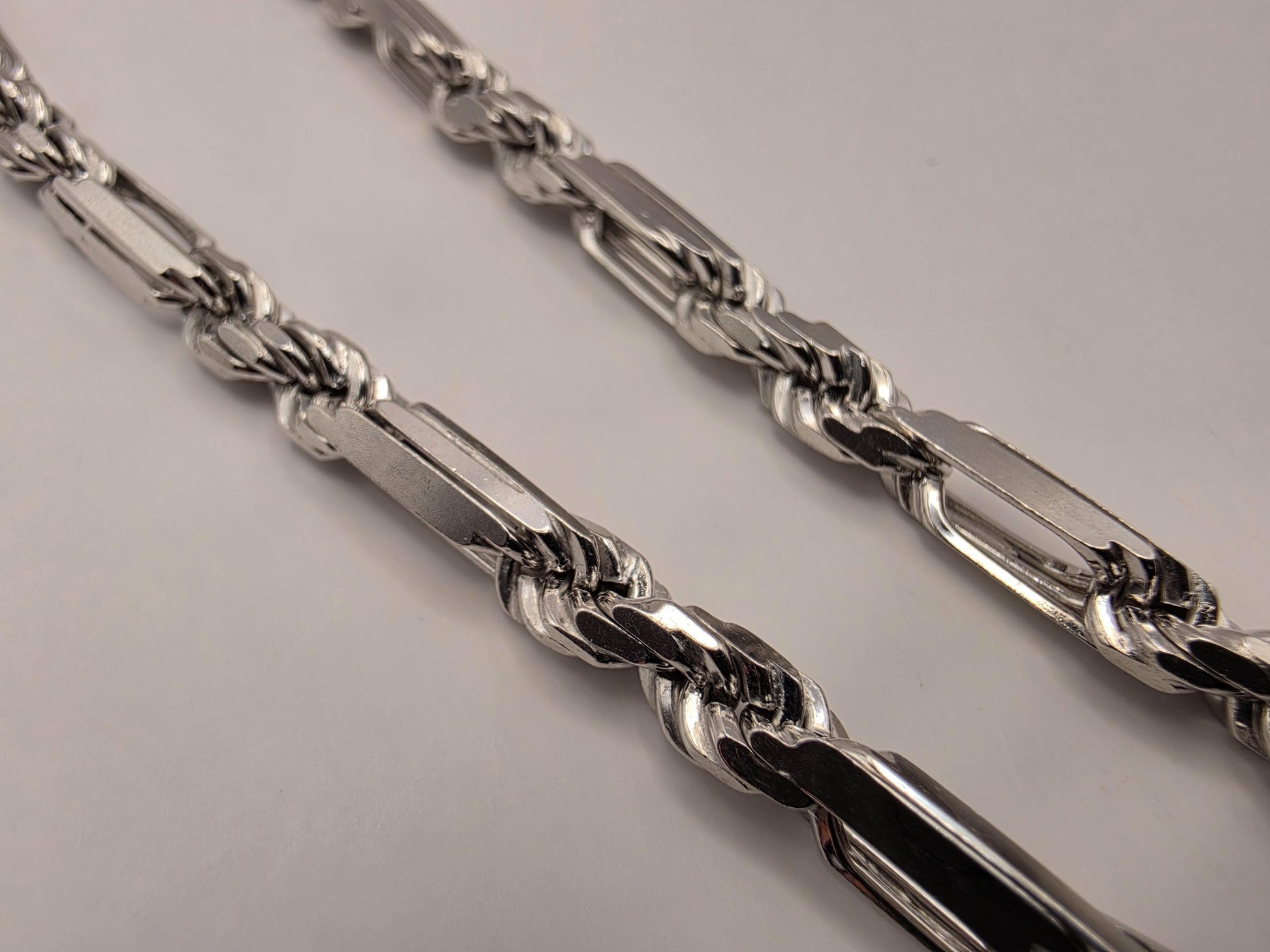 Sterling Silver Byzantine Bar Link Chain Necklace 22 Inch 5.15mm 45.6 Grams Mens Unisex Statement Jewelry