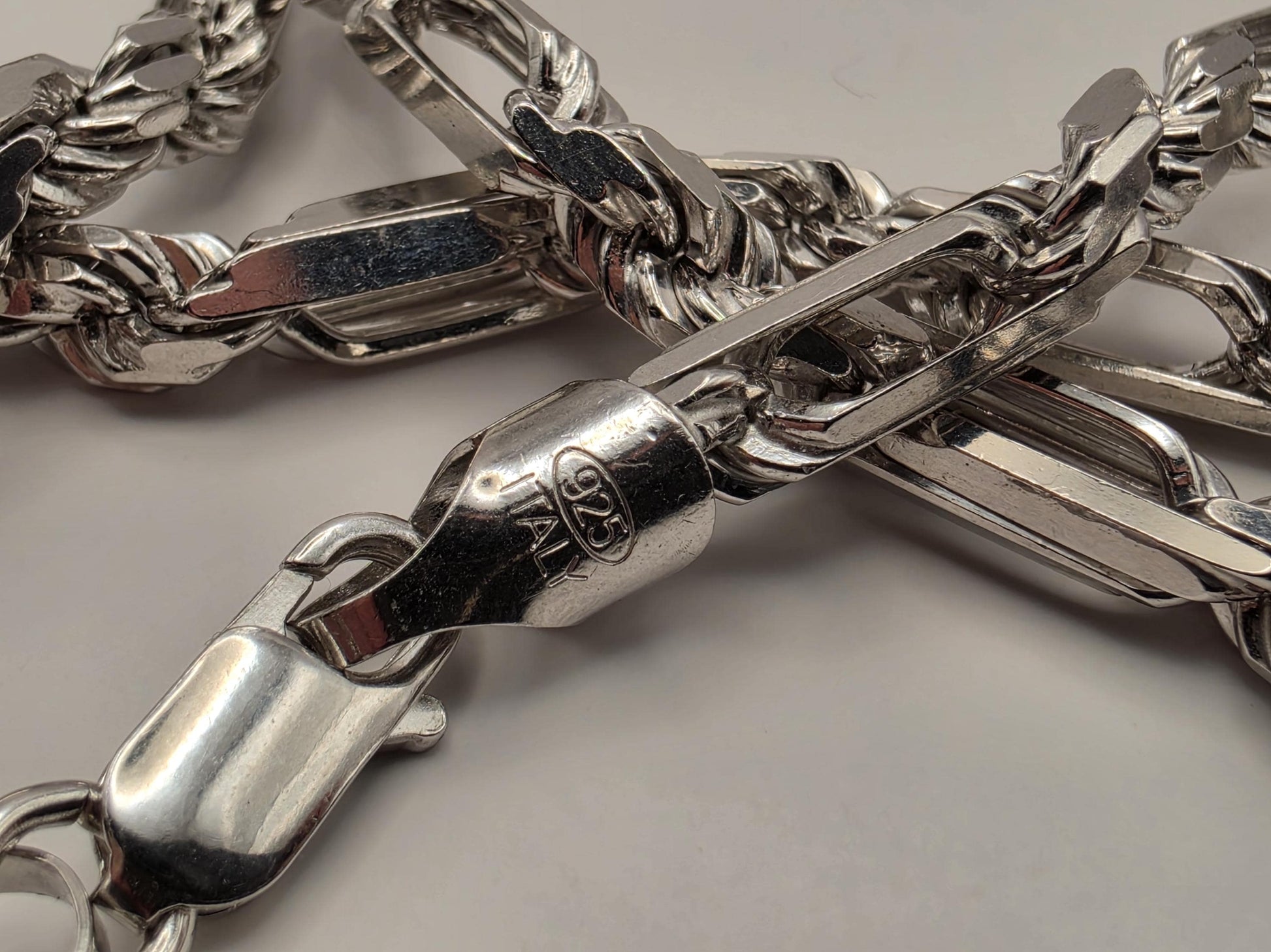 Sterling Silver Byzantine Bar Link Chain Necklace 22 Inch 5.15mm 45.6 Grams Mens Unisex Statement Jewelry