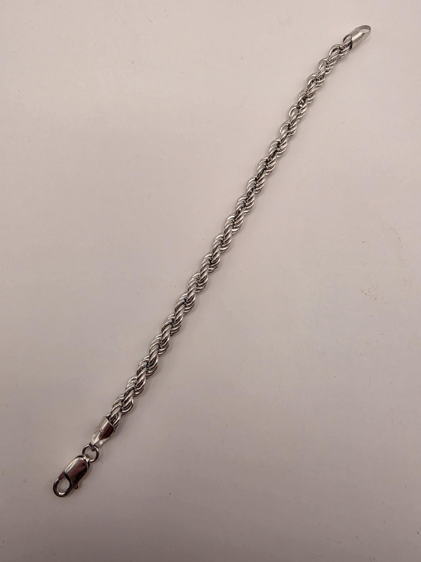 Sterling Silver Rope Bracelet 8" 6.25mm - view 4