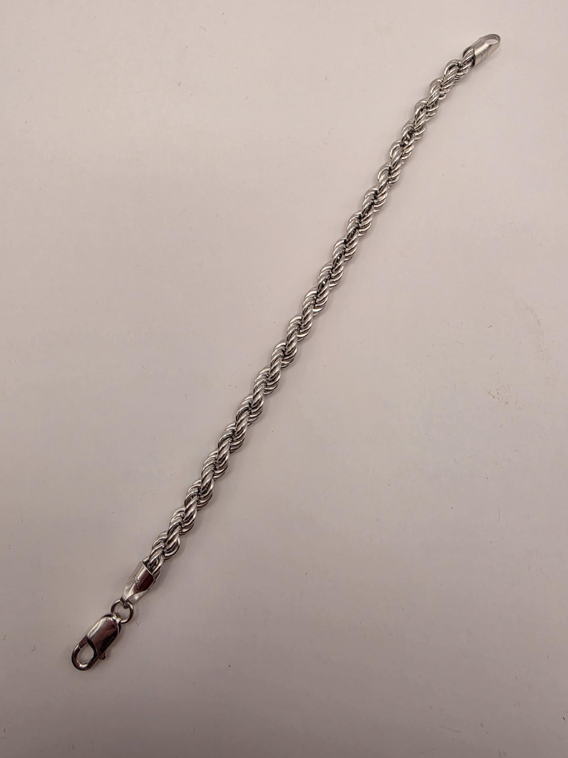 Sterling Silver Rope Bracelet 8" 6.25mm - view 4