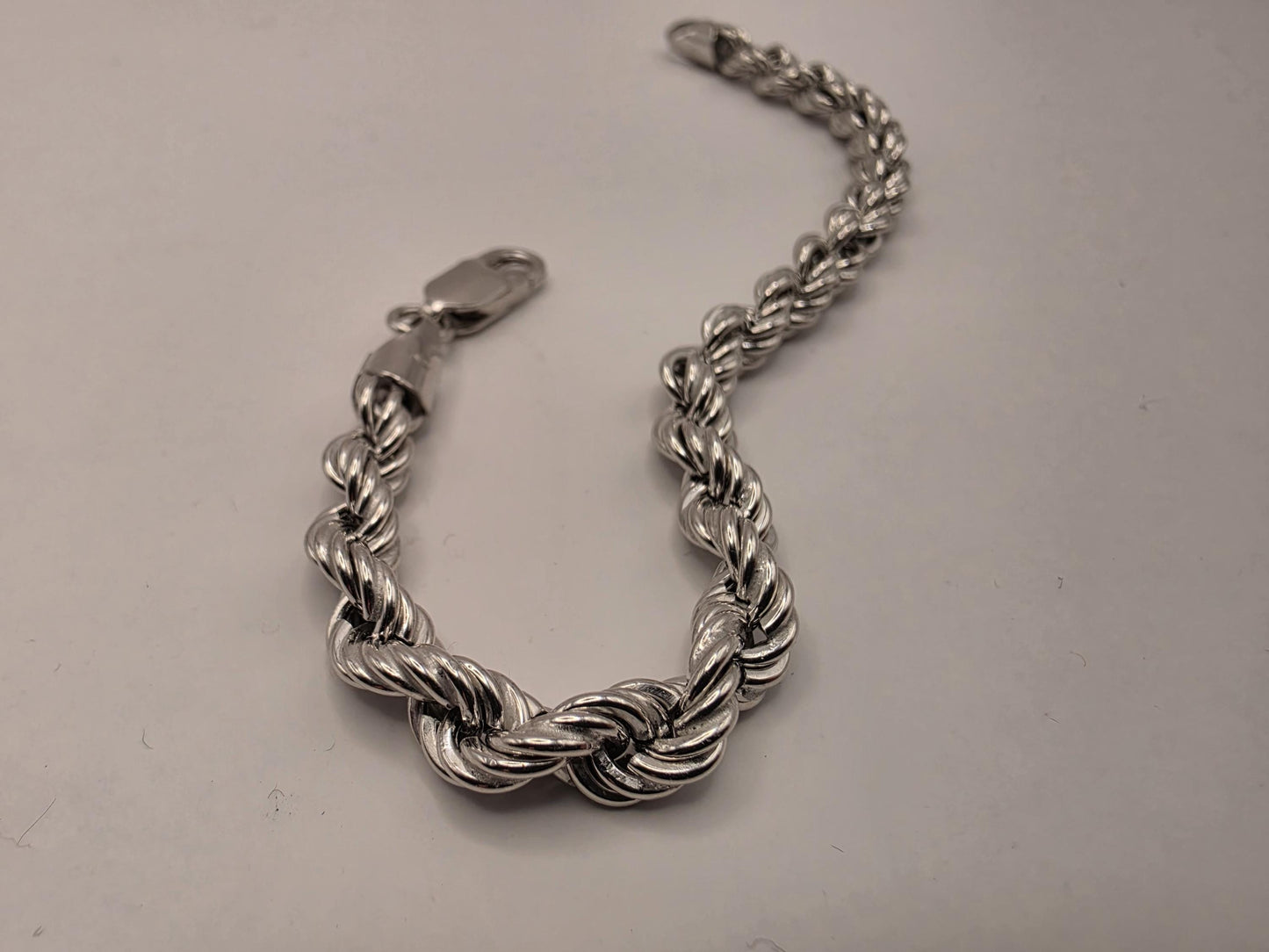 Sterling Silver Rope Bracelet 8" 6.25mm - view 2