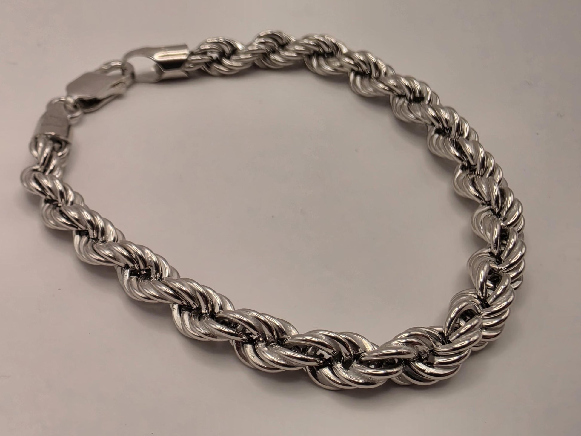 Sterling Silver Rope Bracelet 8" 6.25mm - view 1