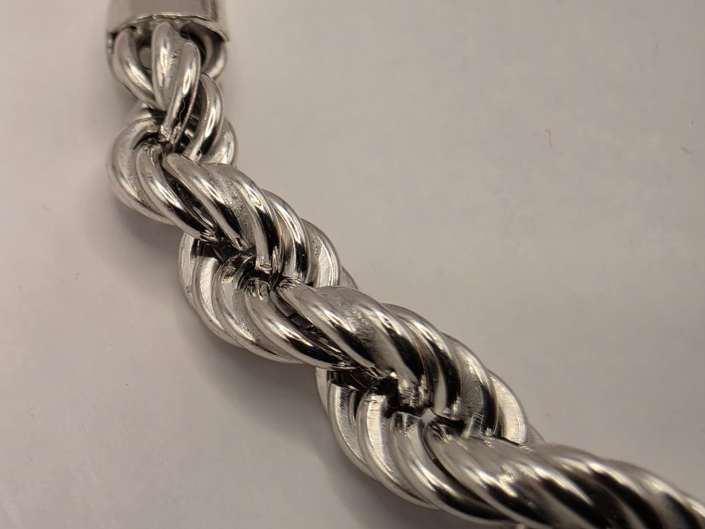 Sterling Silver Rope Bracelet 8" 6.25mm - view 5