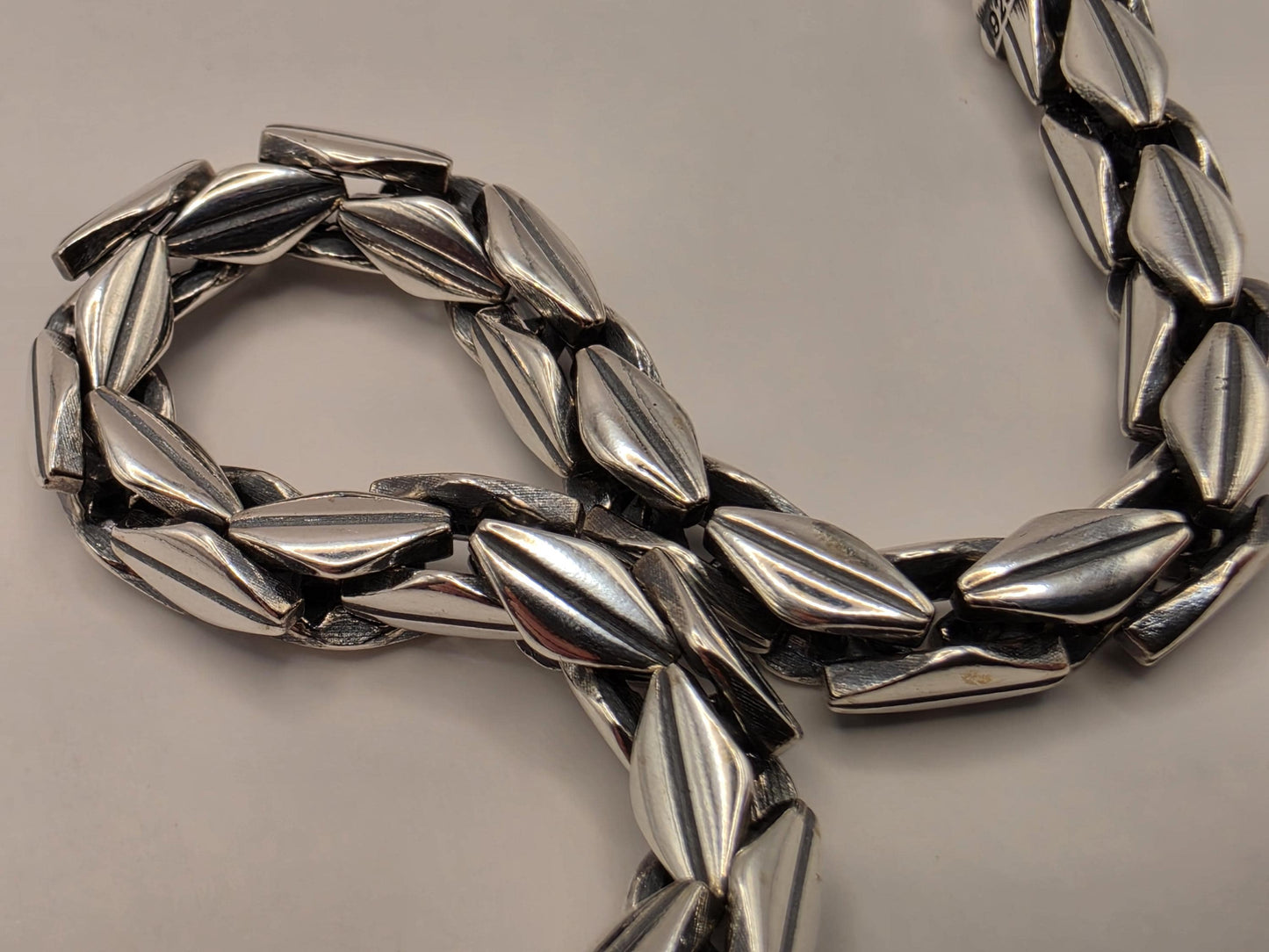 Sterling Silver Diamond Cut Leaf Bracelet 8" 5.25mm - view 3