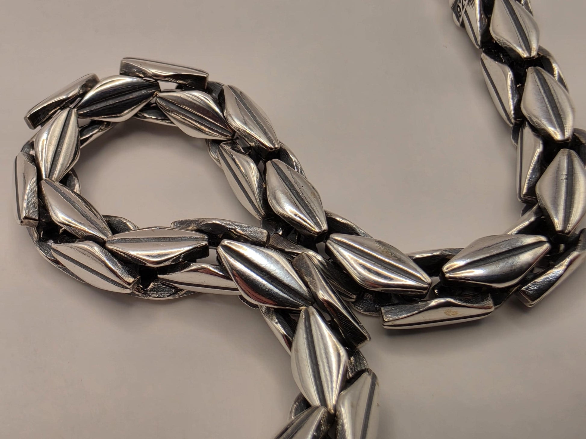 Sterling Silver Diamond Cut Leaf Bracelet 8" 5.25mm - view 3