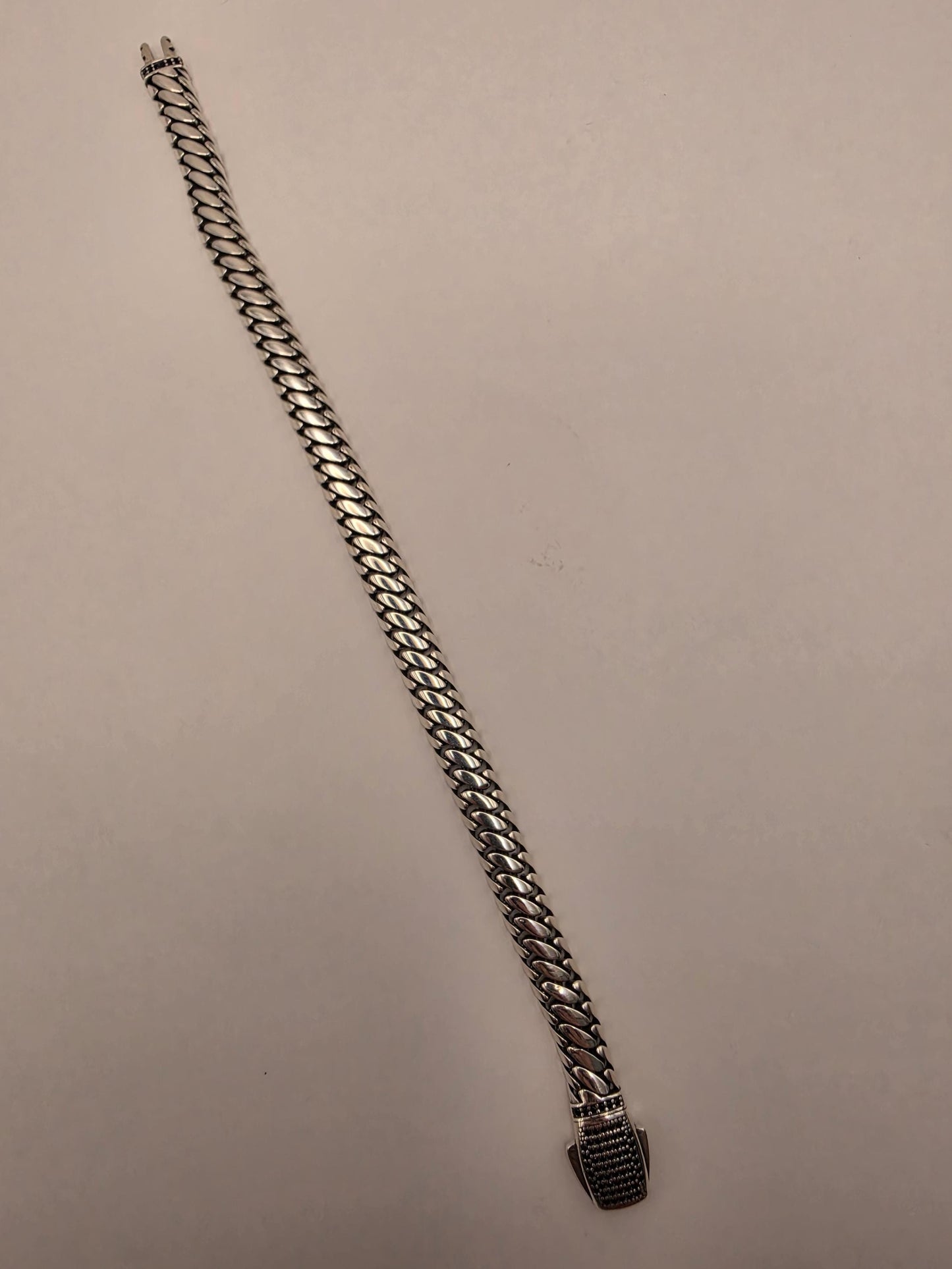 Sterling Silver Curb Chain Bracelet 8.5 Inch 8mm 26.7 Grams Unisex Statement Jewelry Gift