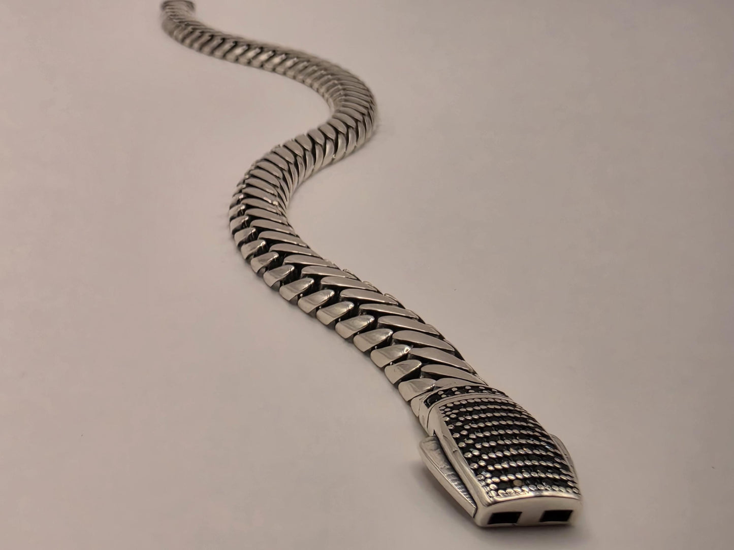 Sterling Silver Curb Chain Bracelet 8.5 Inch 8mm 26.7 Grams Unisex Statement Jewelry Gift