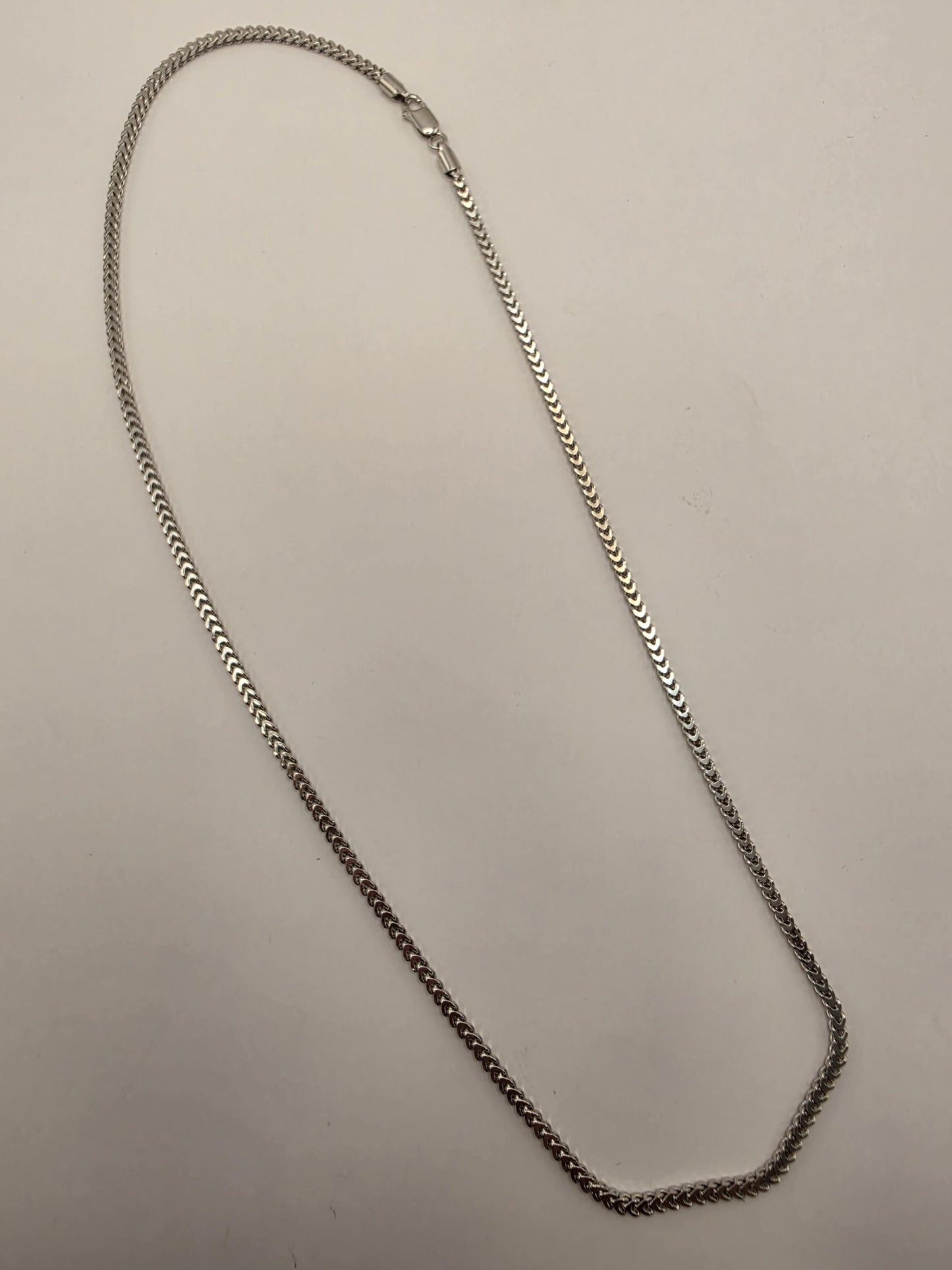 Sterling Silver Textured Link Necklace 22" 2.6mm - view 4