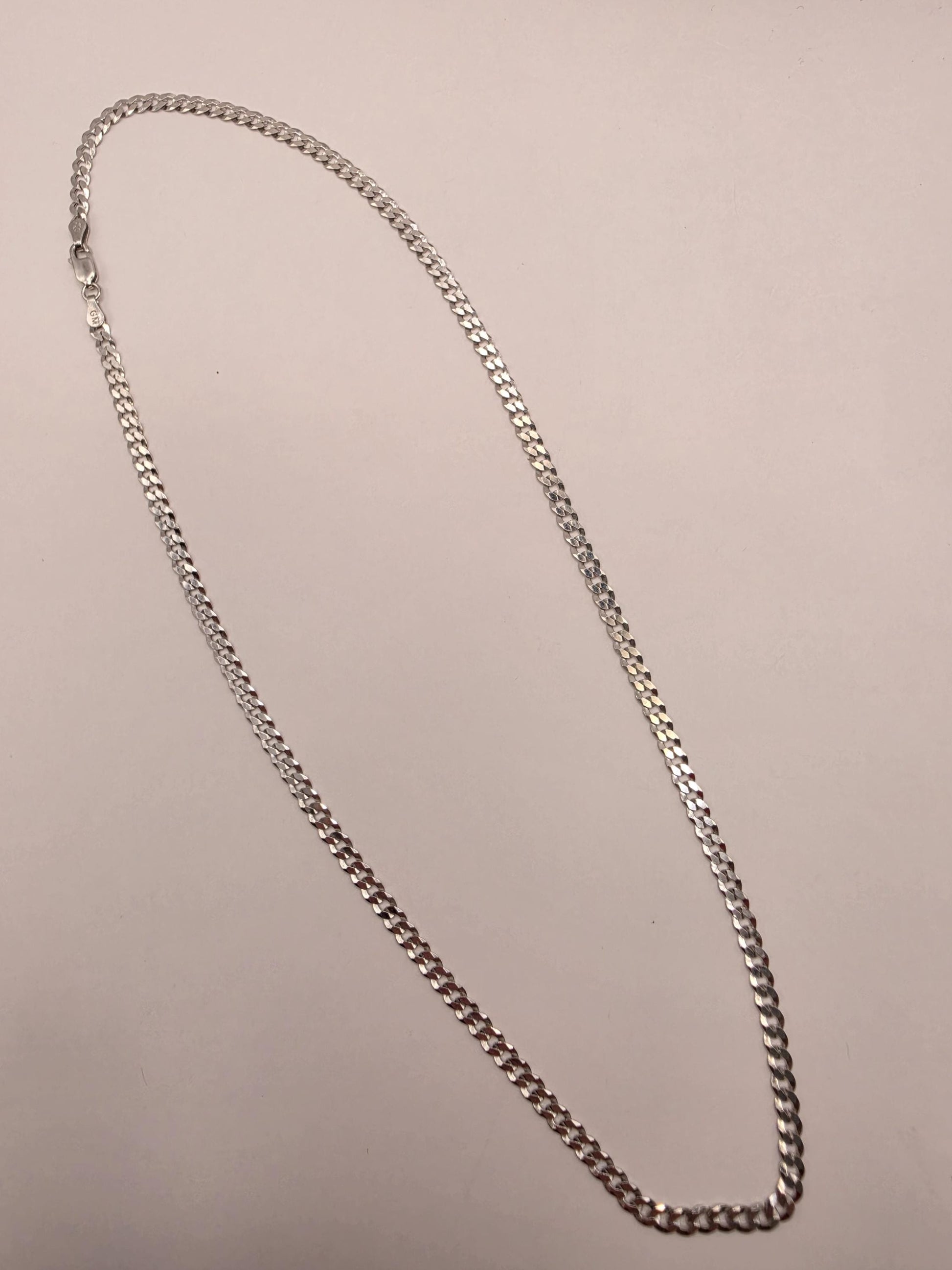 Sterling Silver Flat Curb Necklace 20" 4.5mm - view 3