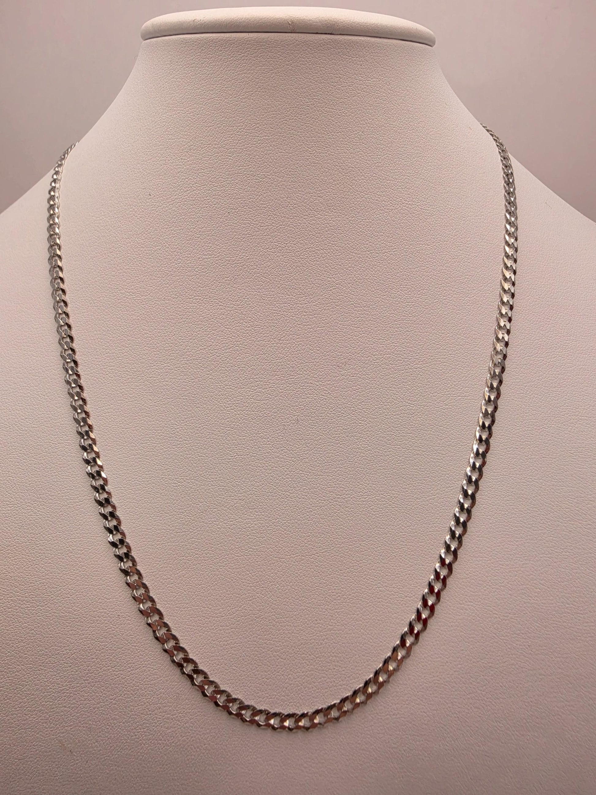 Sterling Silver Flat Curb Necklace 20" 4.5mm - view 5