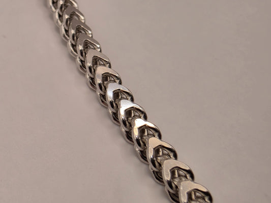 Sterling Silver Franco Chain Necklace 17.5 Inch 3mm 9.4 Grams Unisex Layering Jewelry Gift