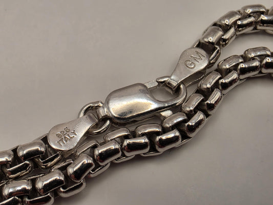Sterling Silver Box Necklace 24" 3.75mm - view 2