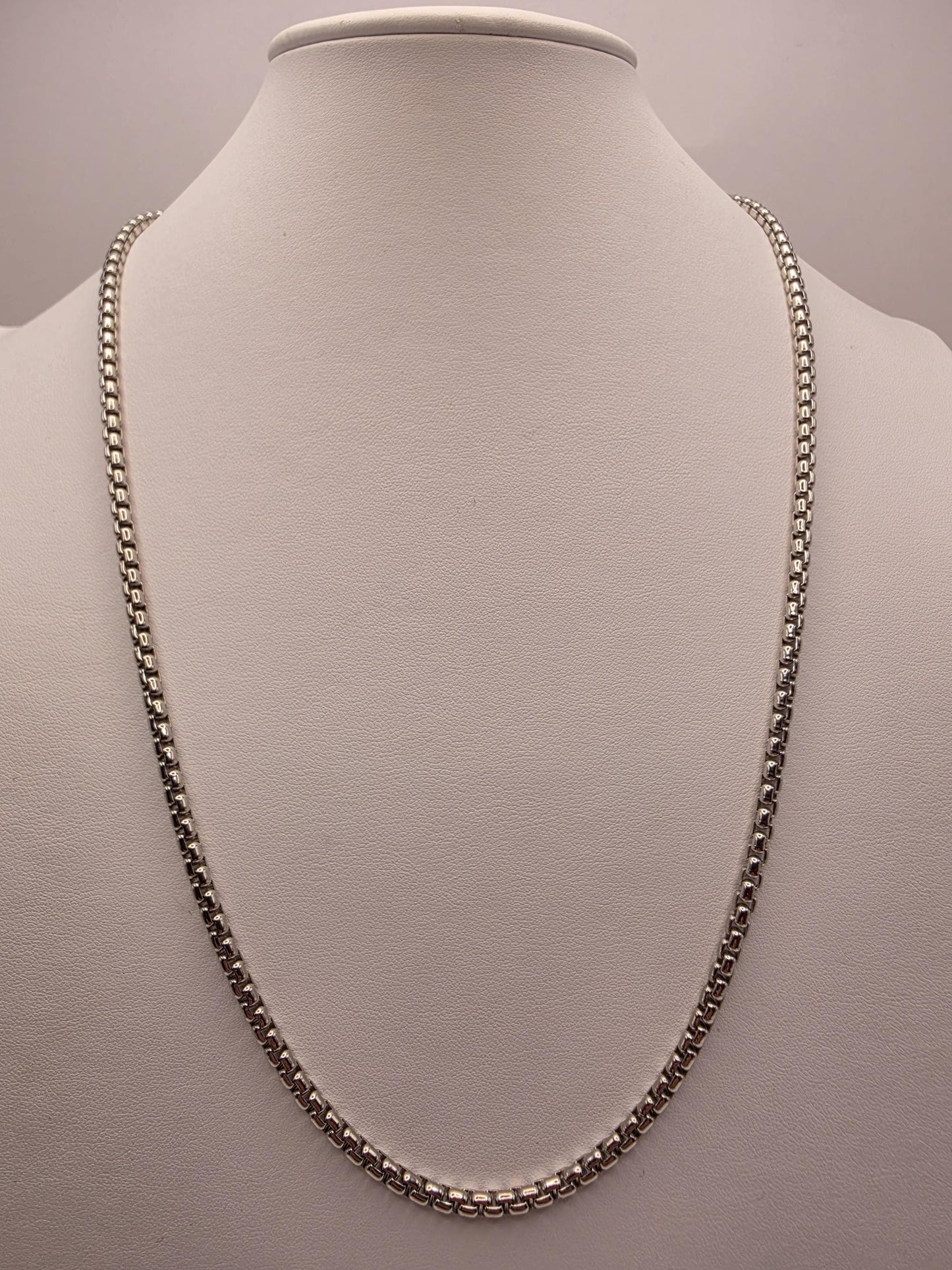 Sterling Silver Box Necklace 24" 3.75mm - view 1
