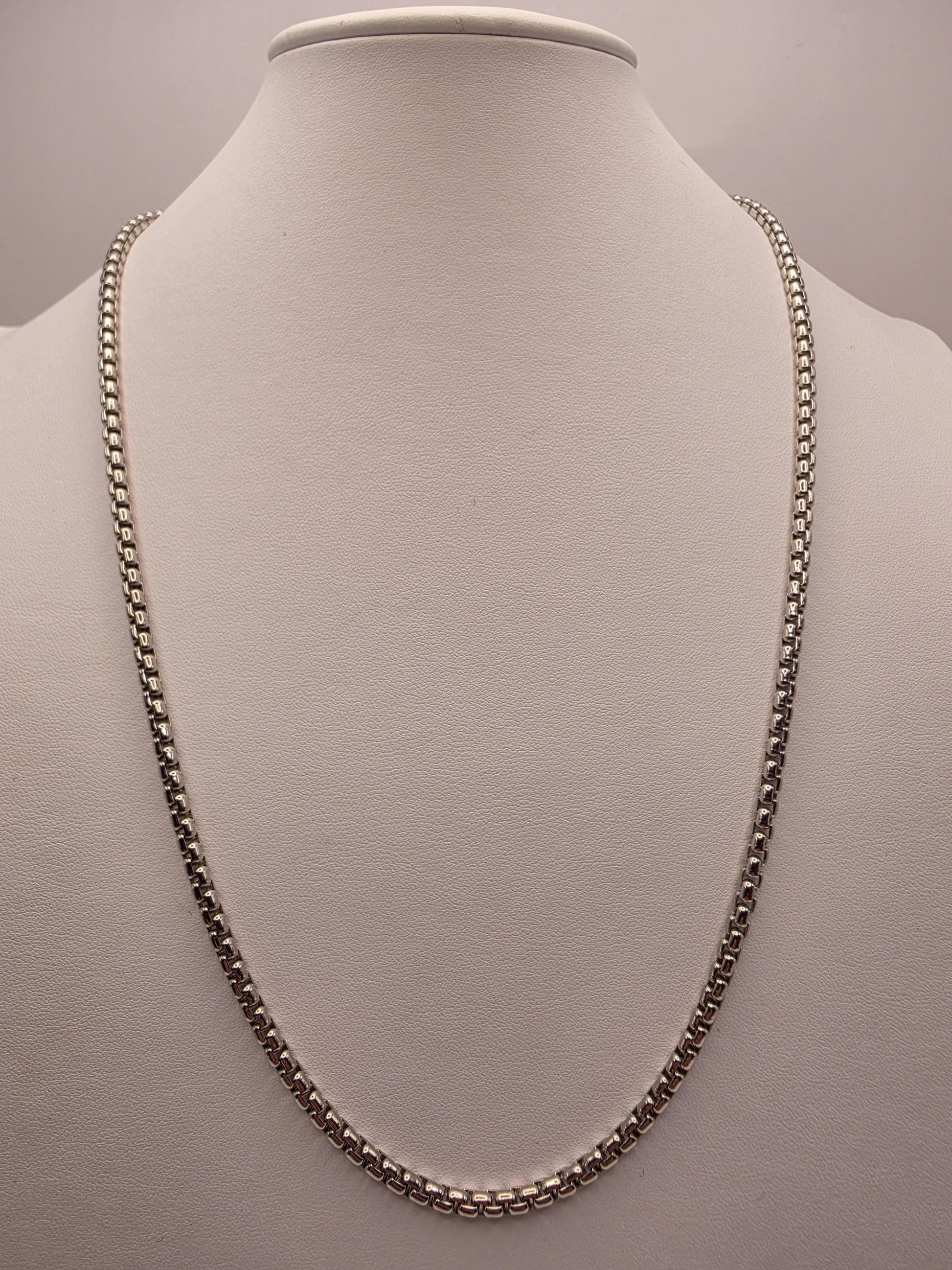 Sterling Silver Box Necklace 24" 3.75mm - view 1