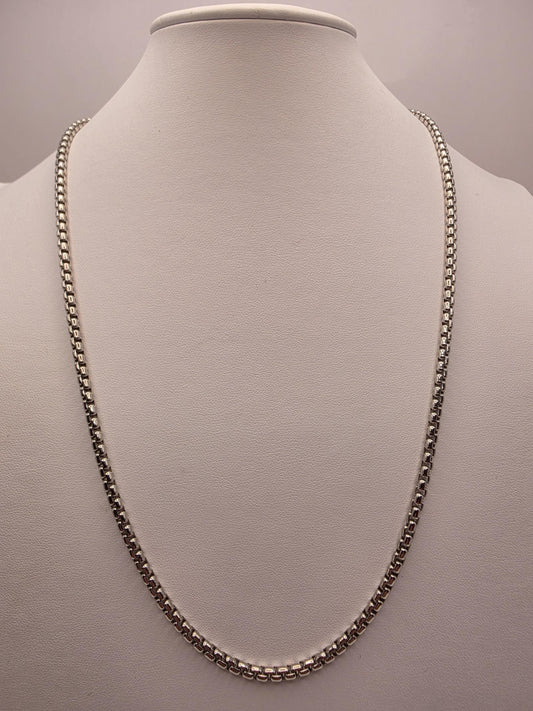 Sterling Silver Box Necklace 24" 3.75mm - view 1