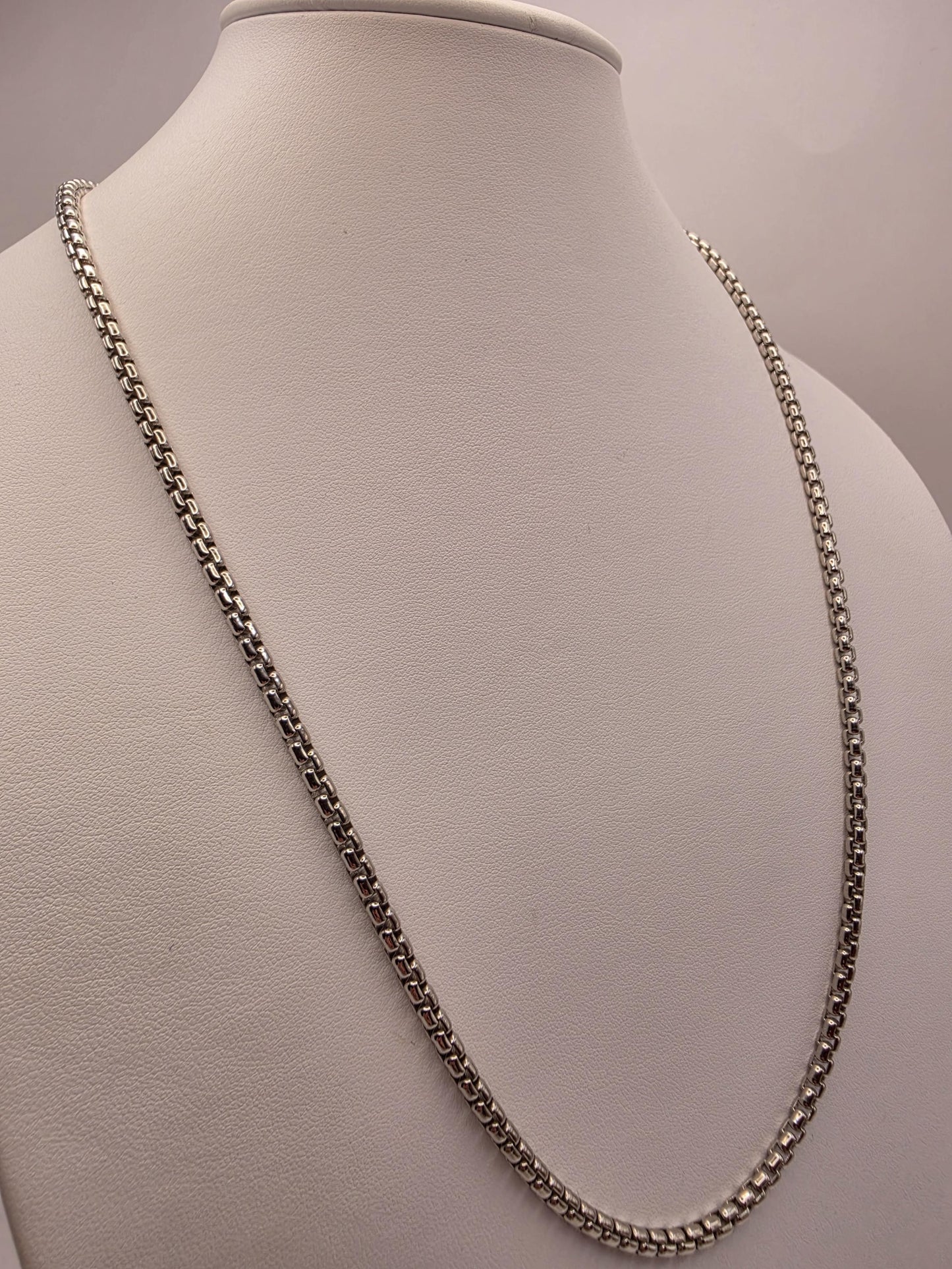Sterling Silver Box Necklace 24" 3.75mm - view 4