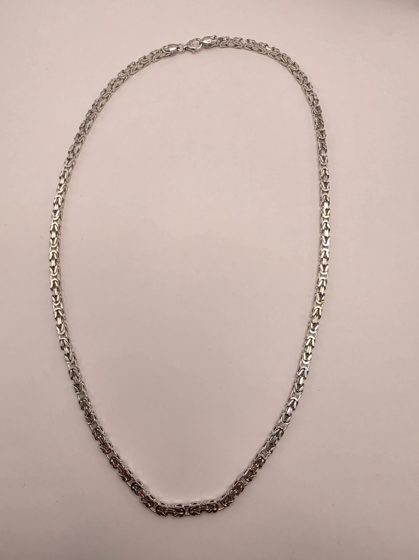 Sterling Silver Byzantine Necklace 22" 4mm - view 5