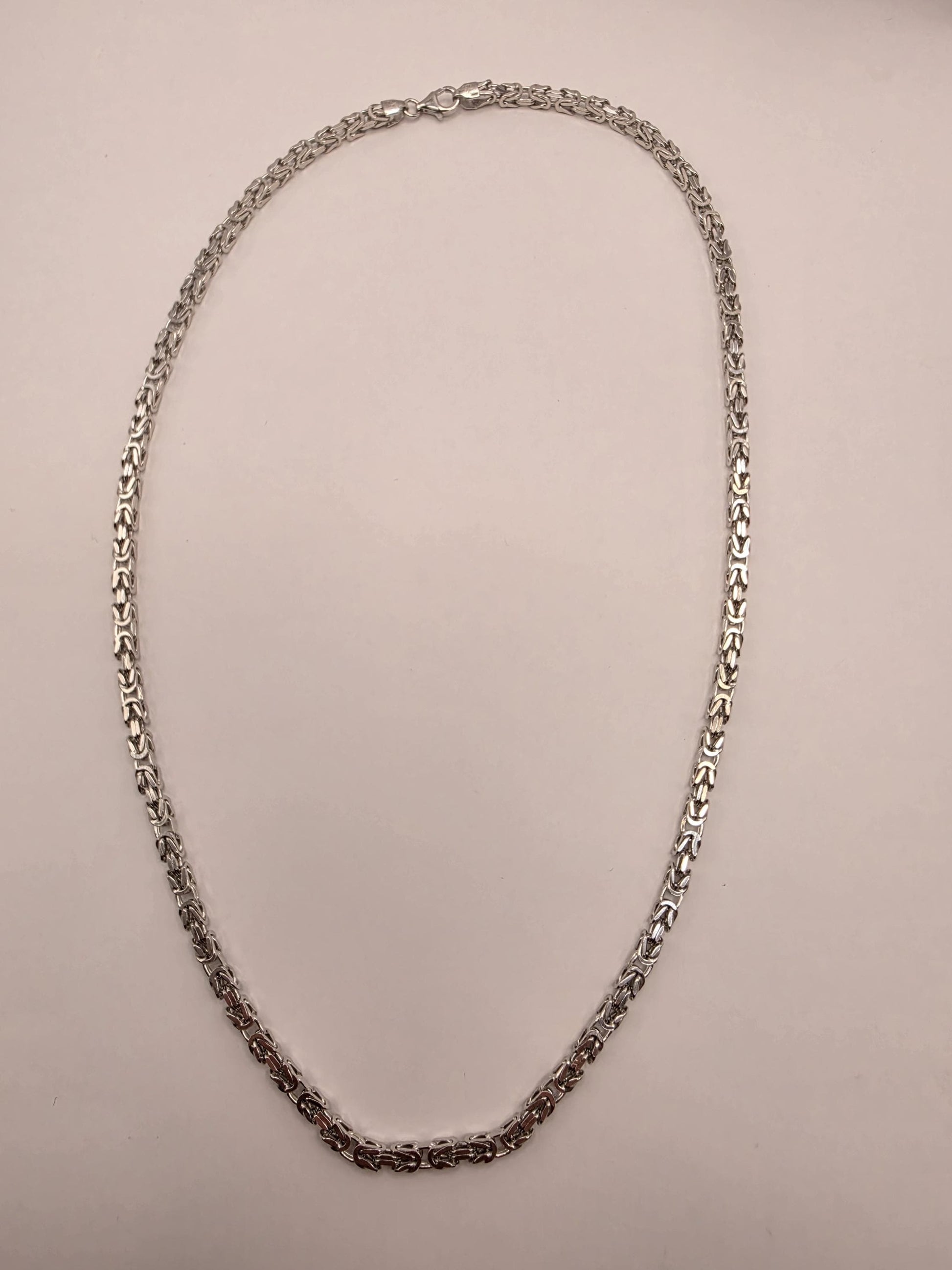 Sterling Silver Byzantine Necklace 22" 4mm - view 5