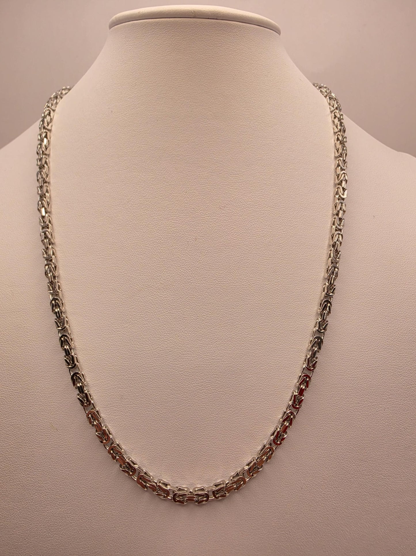 Sterling Silver Byzantine Necklace 22" 4mm - view 3
