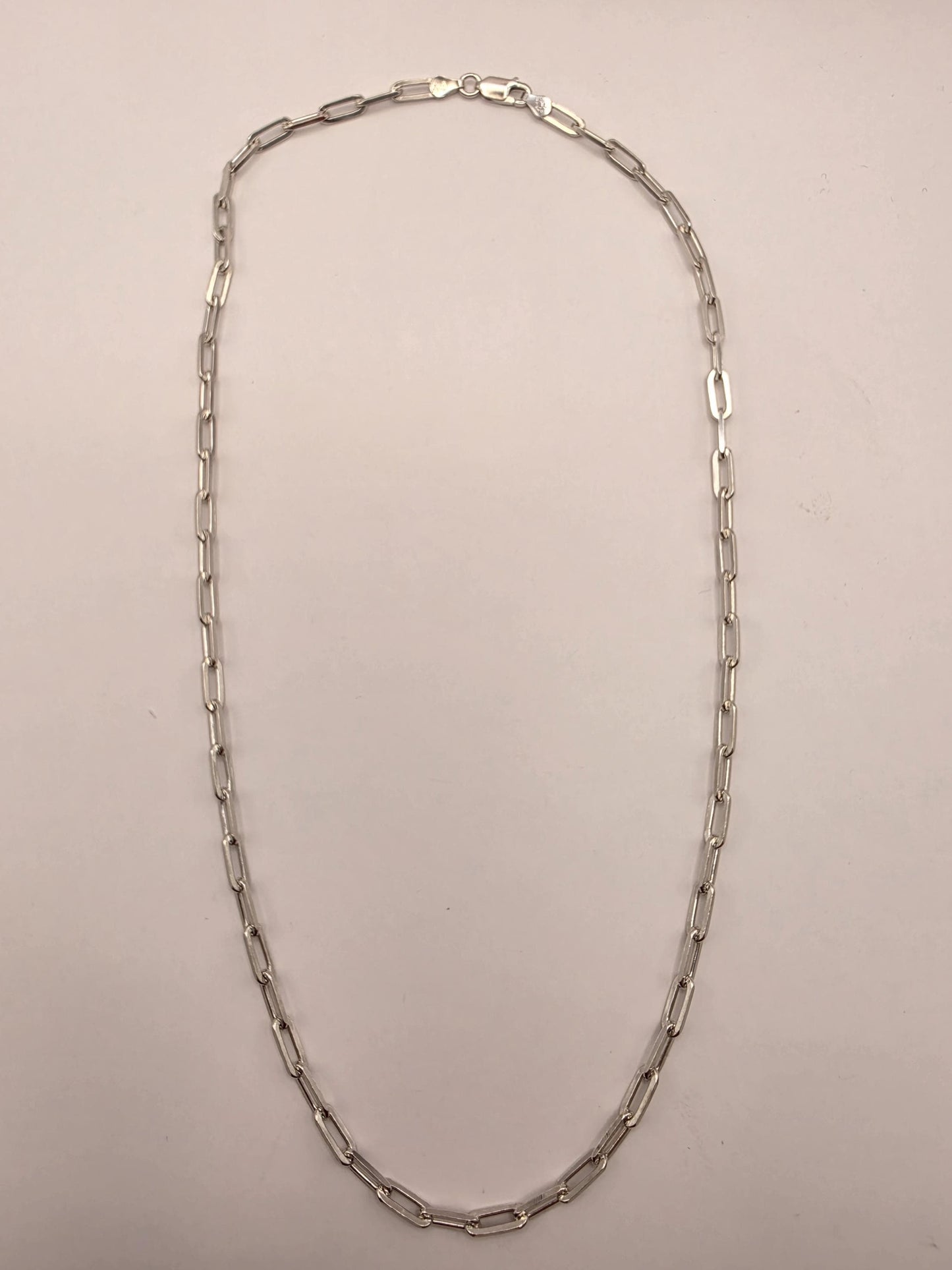 Sterling Silver Paperclip Necklace 20" 4.5mm - view 4