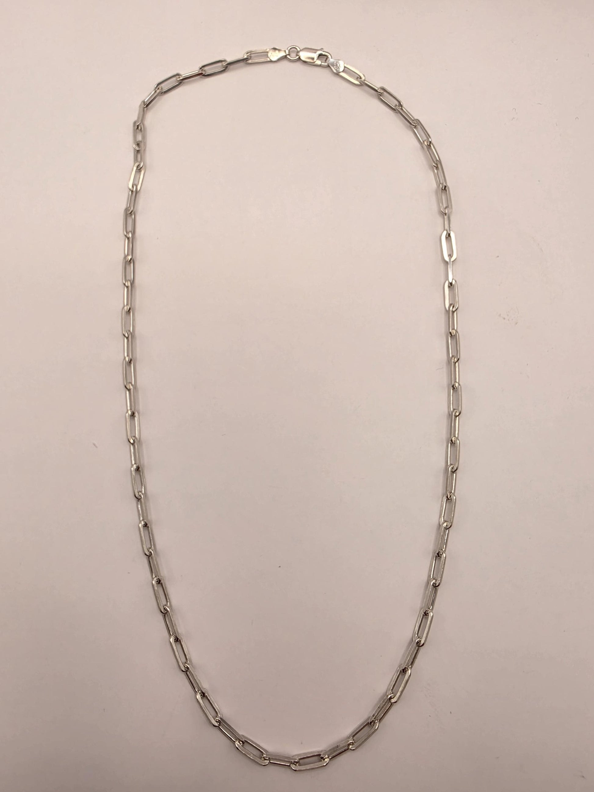Sterling Silver Paperclip Necklace 20" 4.5mm - view 4