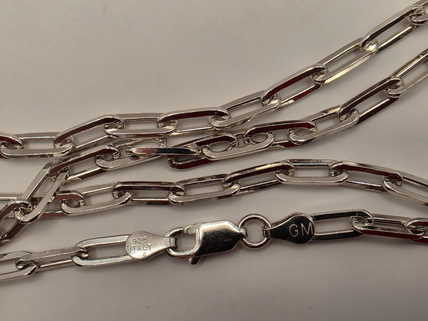 Sterling Silver Paperclip Necklace 20" 4.5mm - view 5