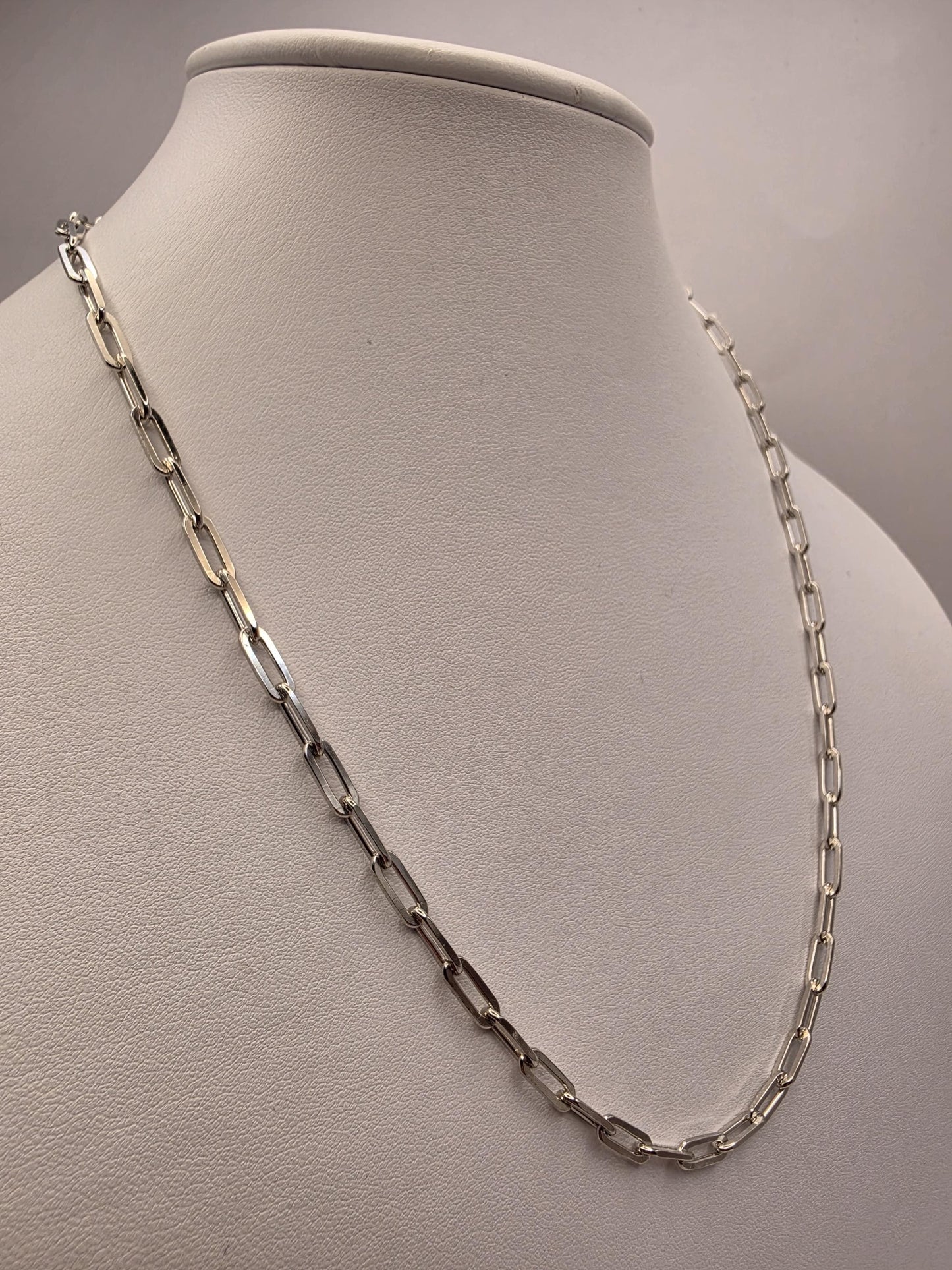 Sterling Silver Paperclip Necklace 20" 4.5mm - view 3
