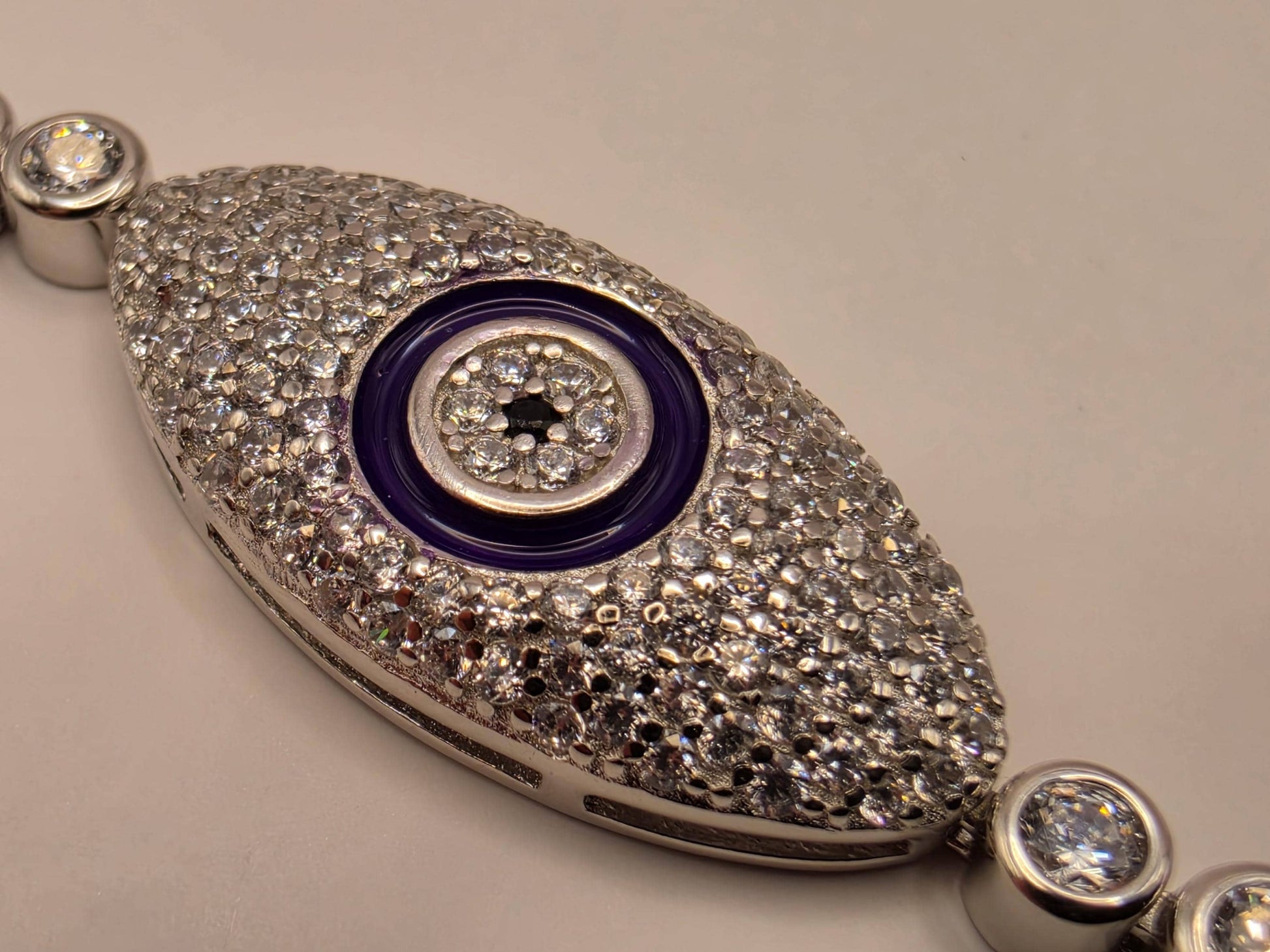 Sterling Silver Evil Eye Bracelet 7" 3.6mm - view 3