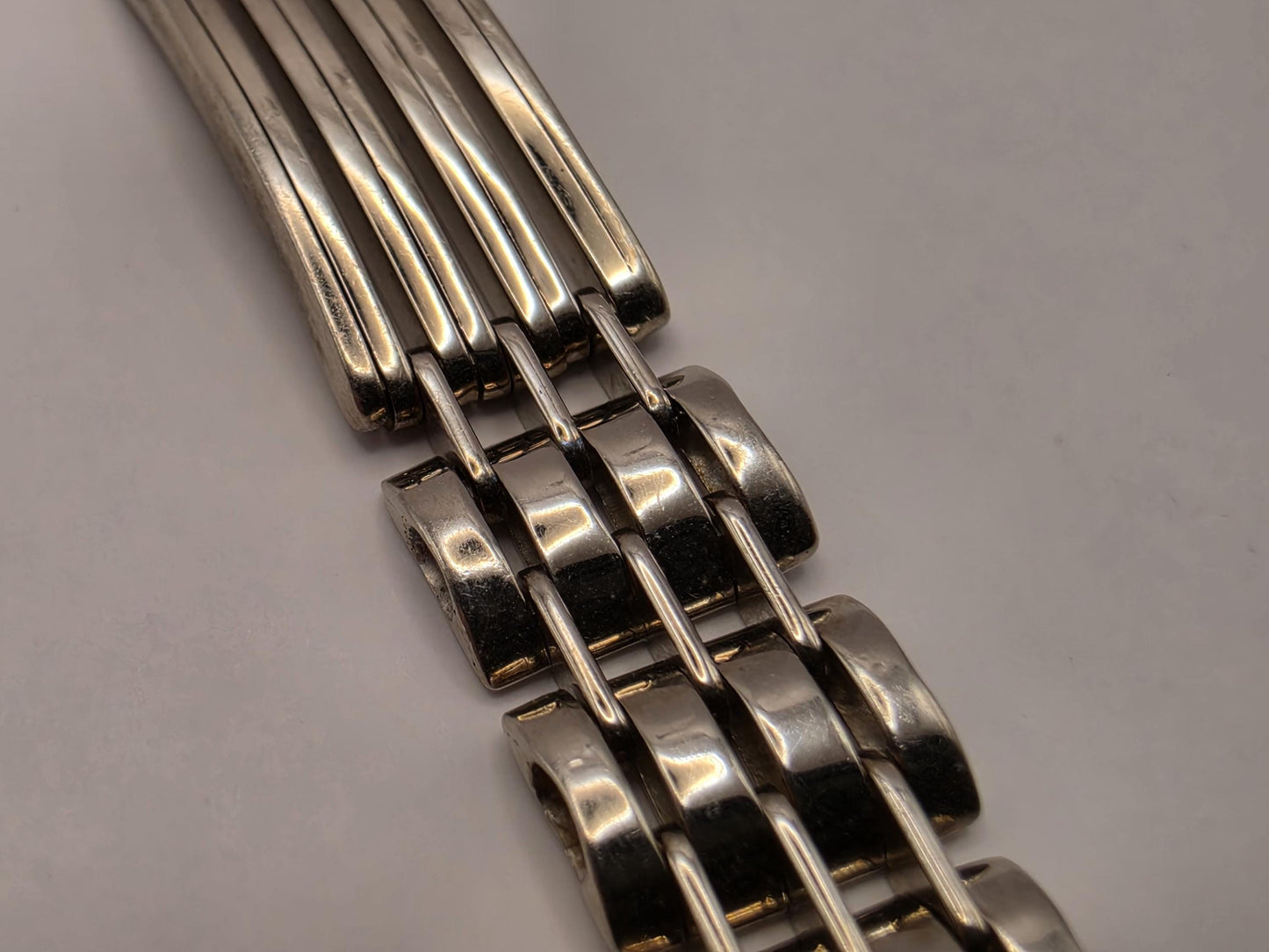 Sterling Silver Watch Link ID Bracelet 8.5 Inch 8.75mm 17.9 Grams Unisex Statement Jewelry Gift