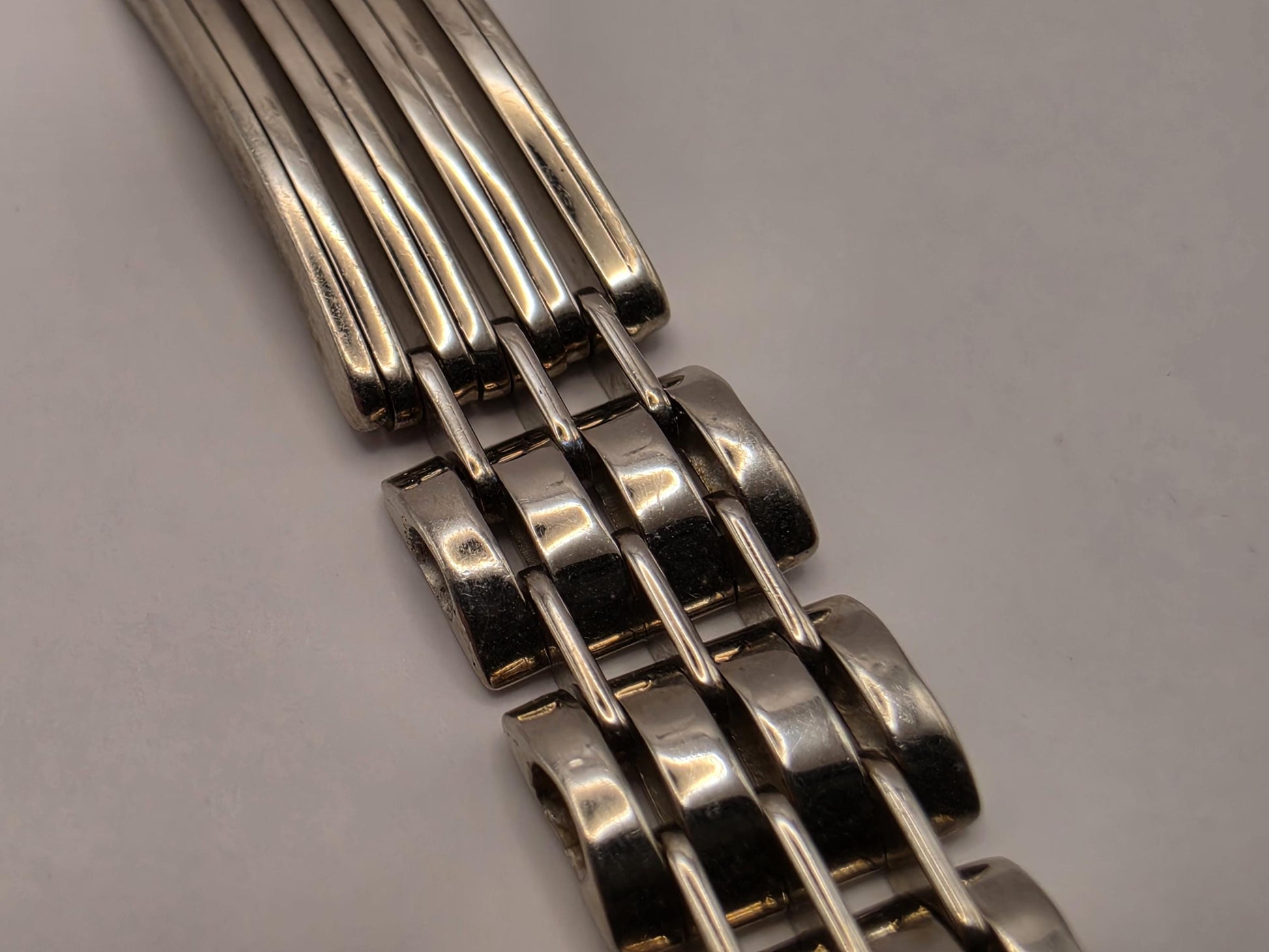 Sterling Silver Watch Link ID Bracelet 8.5 Inch 8.75mm 17.9 Grams Unisex Statement Jewelry Gift